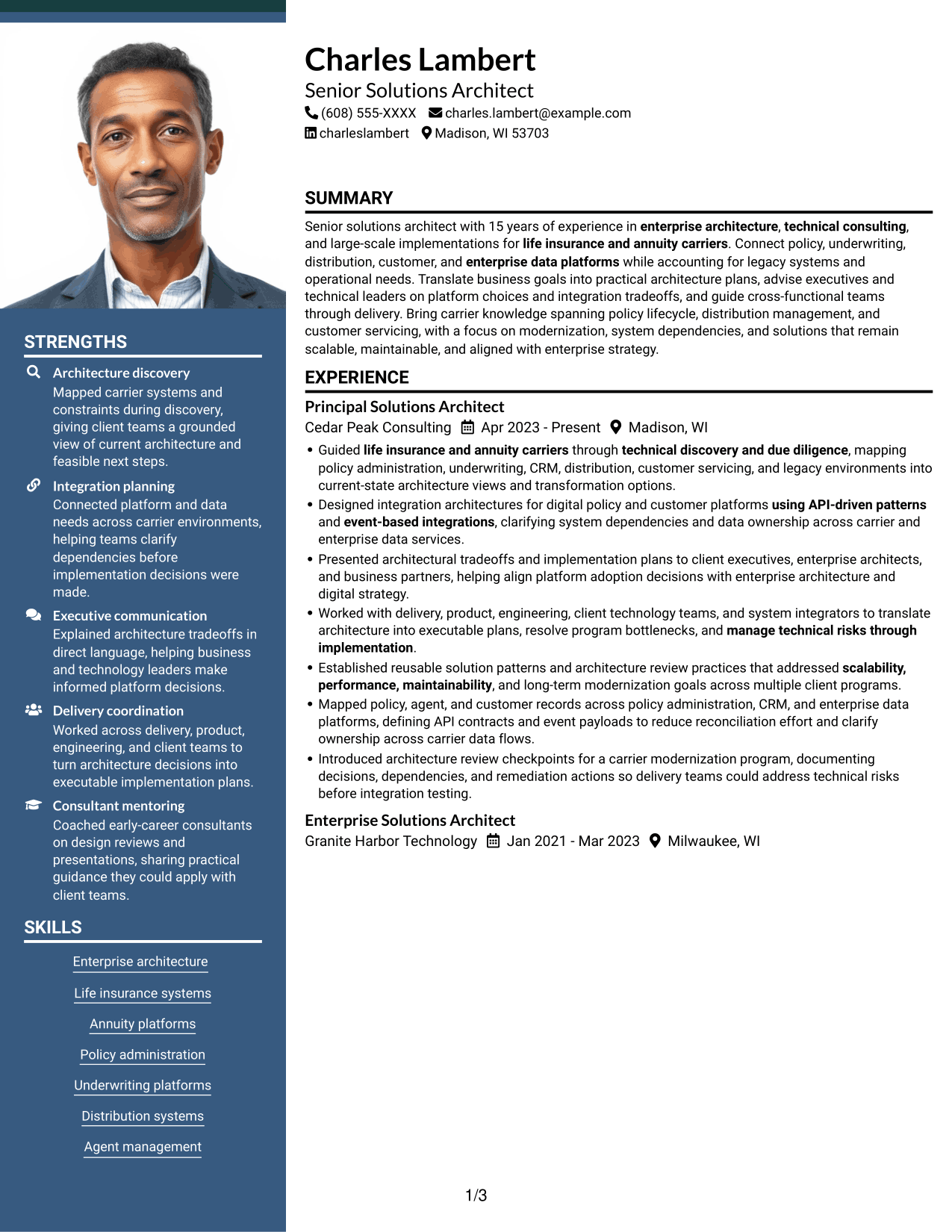 Resume example — page 1