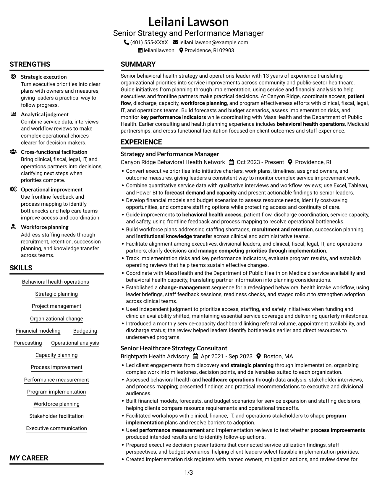 Resume example — page 1