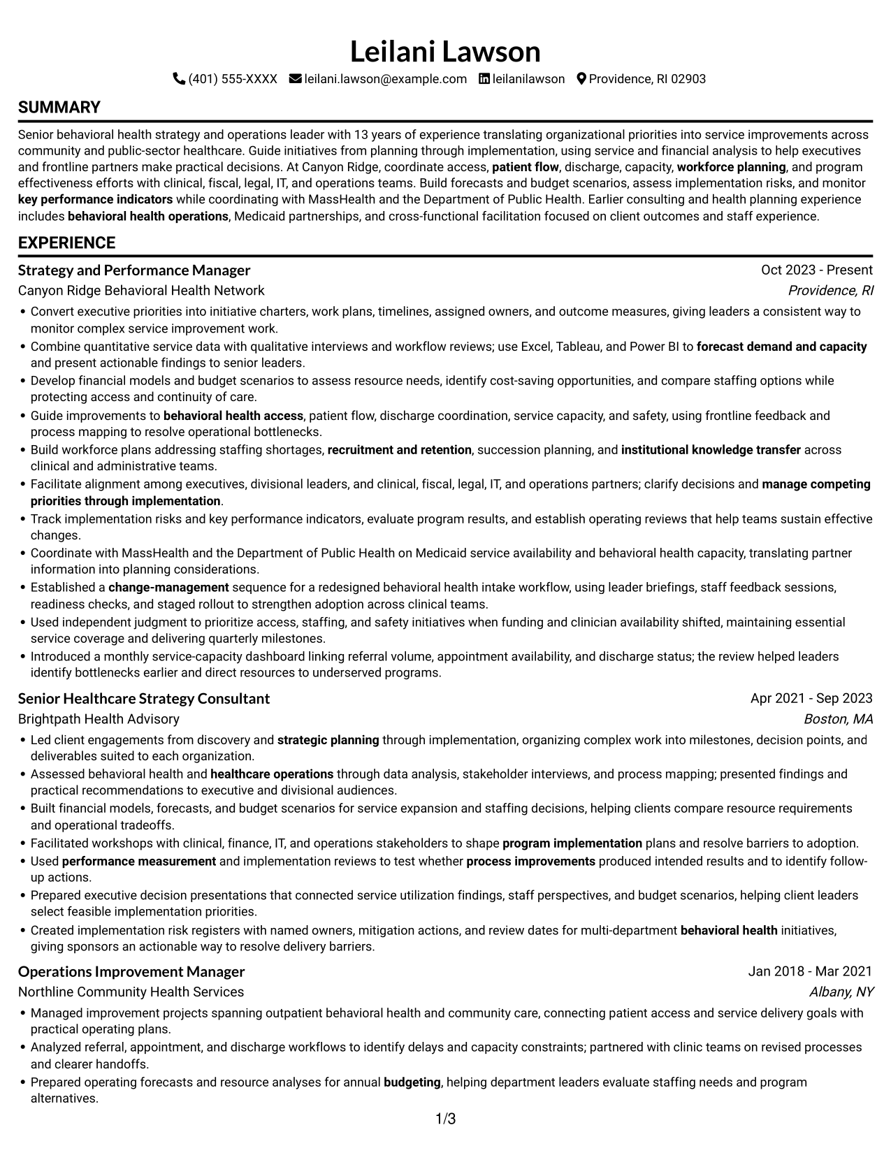 Resume example — page 1