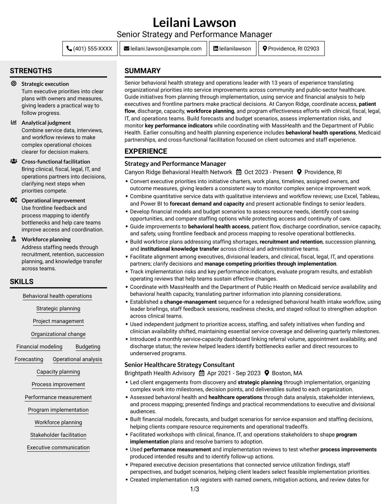 Resume example — page 1