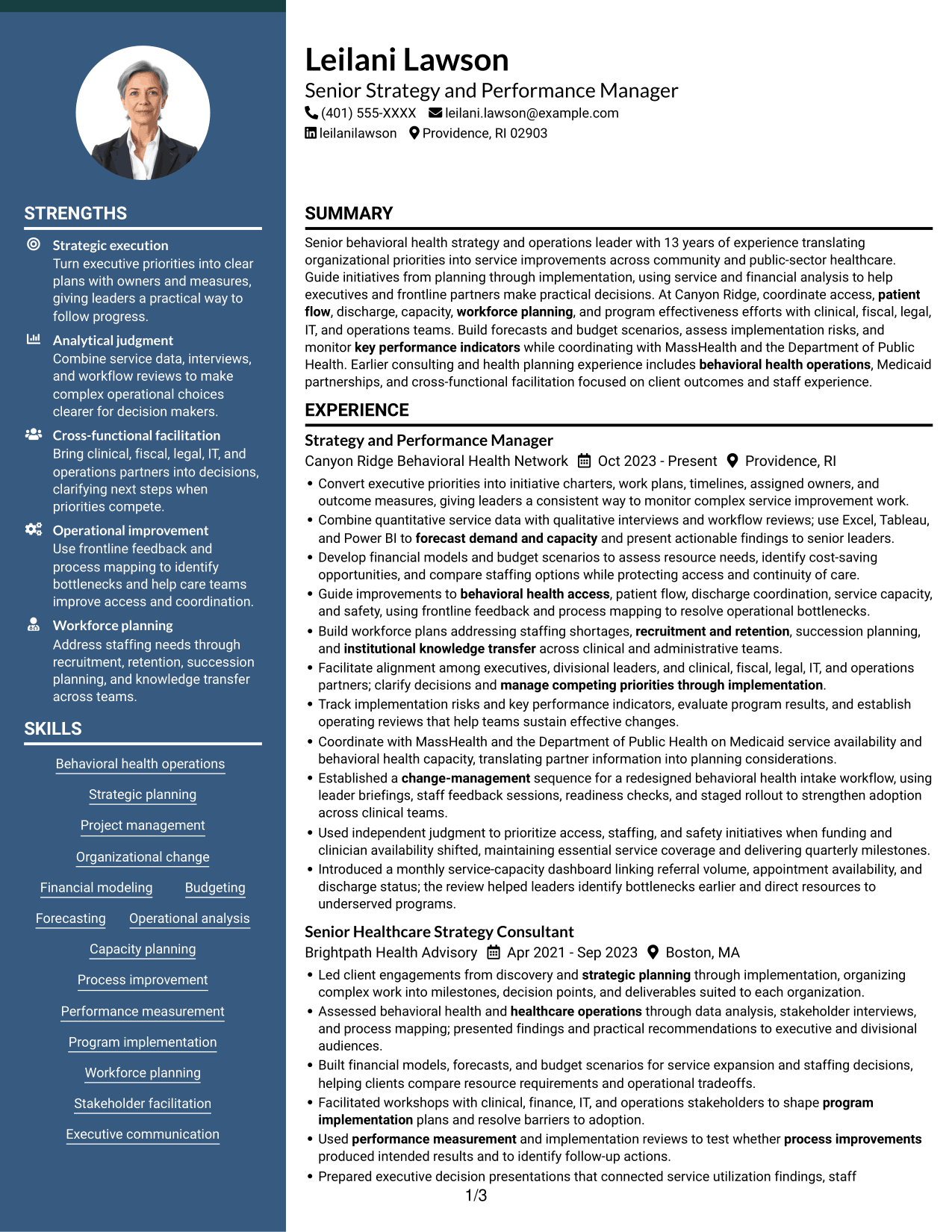 Resume example — page 1