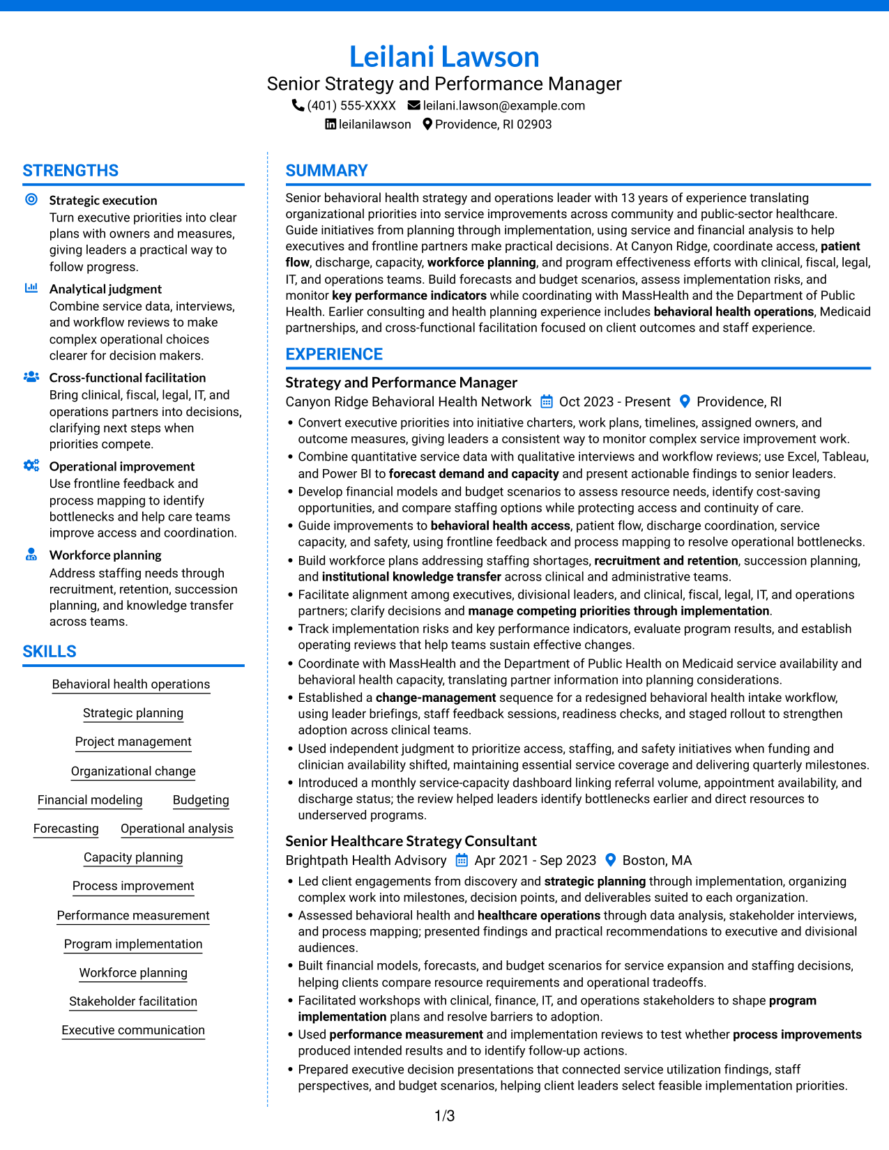 Resume example — page 1