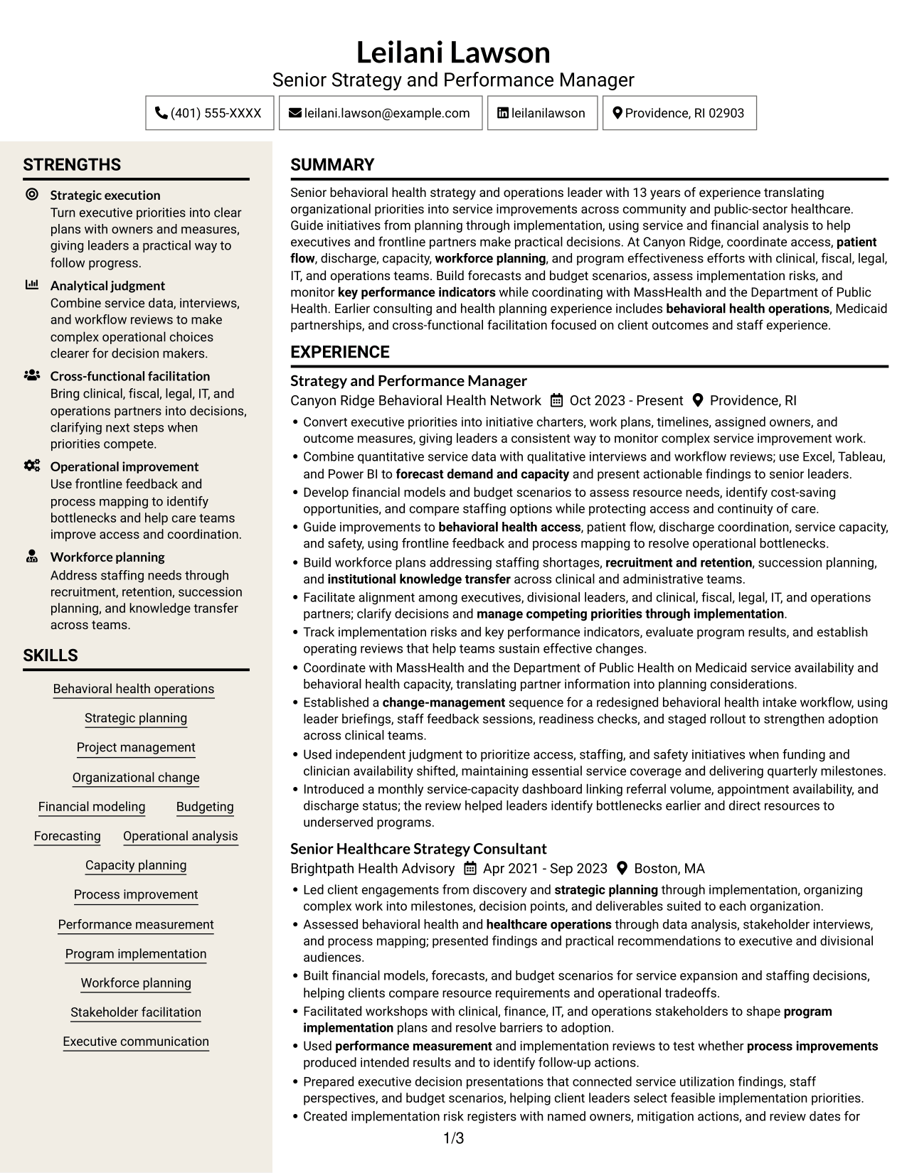 Resume example — page 1
