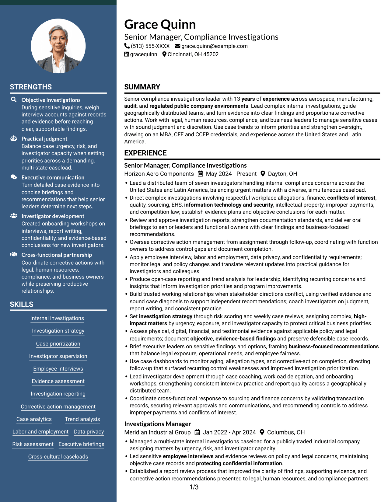 Resume example — page 1