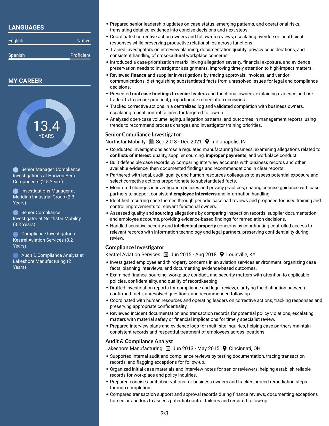 Resume example — page 2