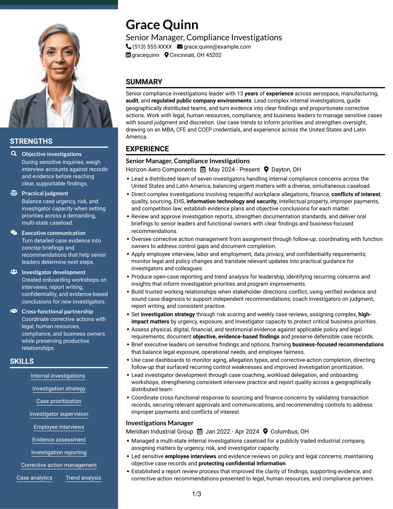 Resume example — page 1