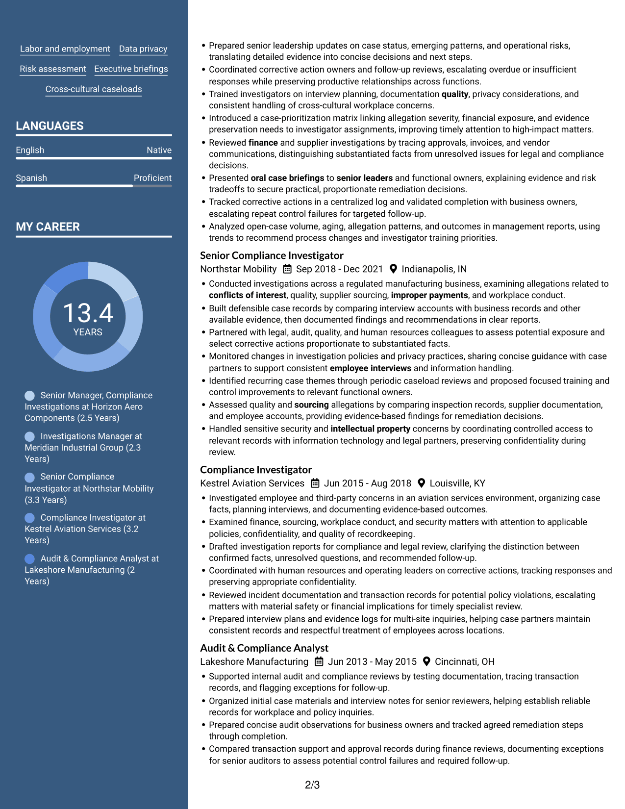 Resume example — page 2