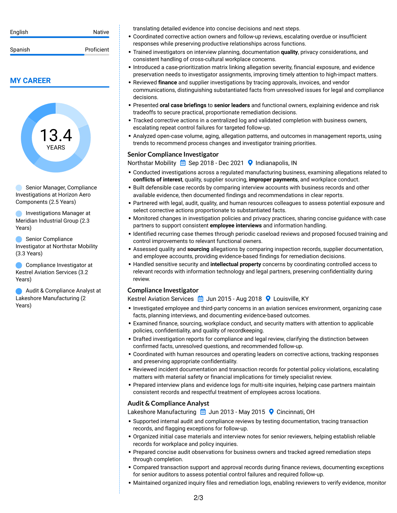 Resume example — page 2
