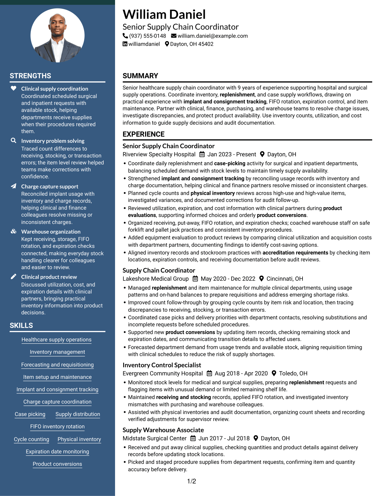 Resume example — page 1