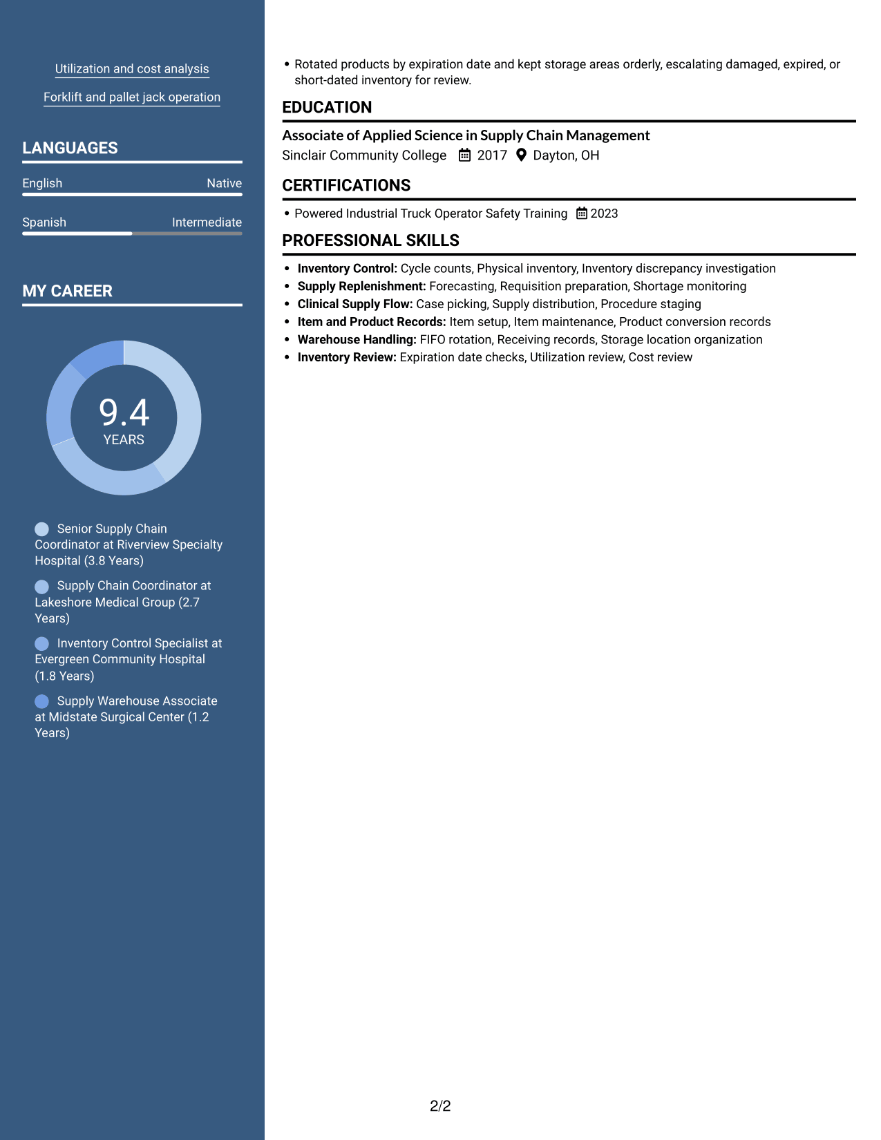 Resume example — page 2