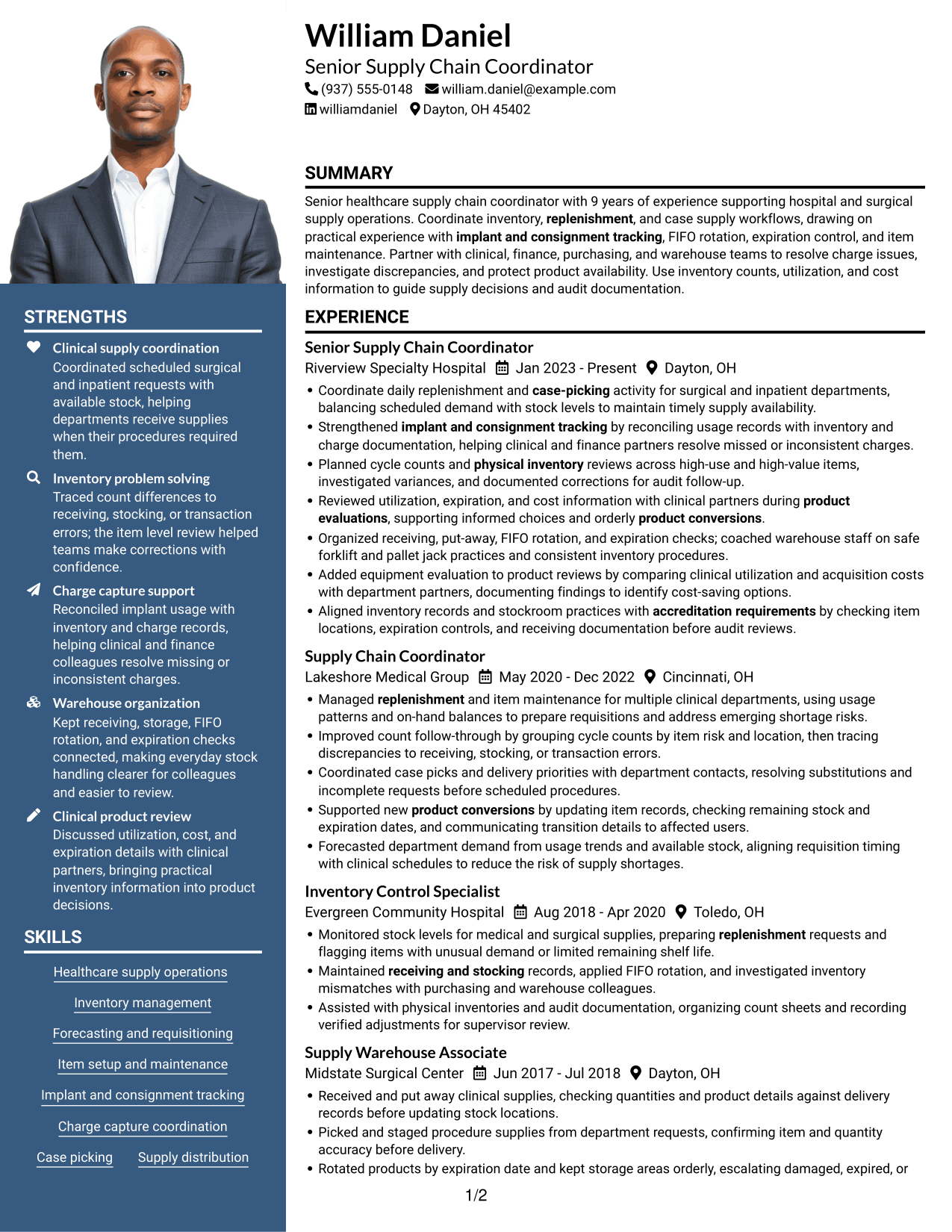 Resume example — page 1