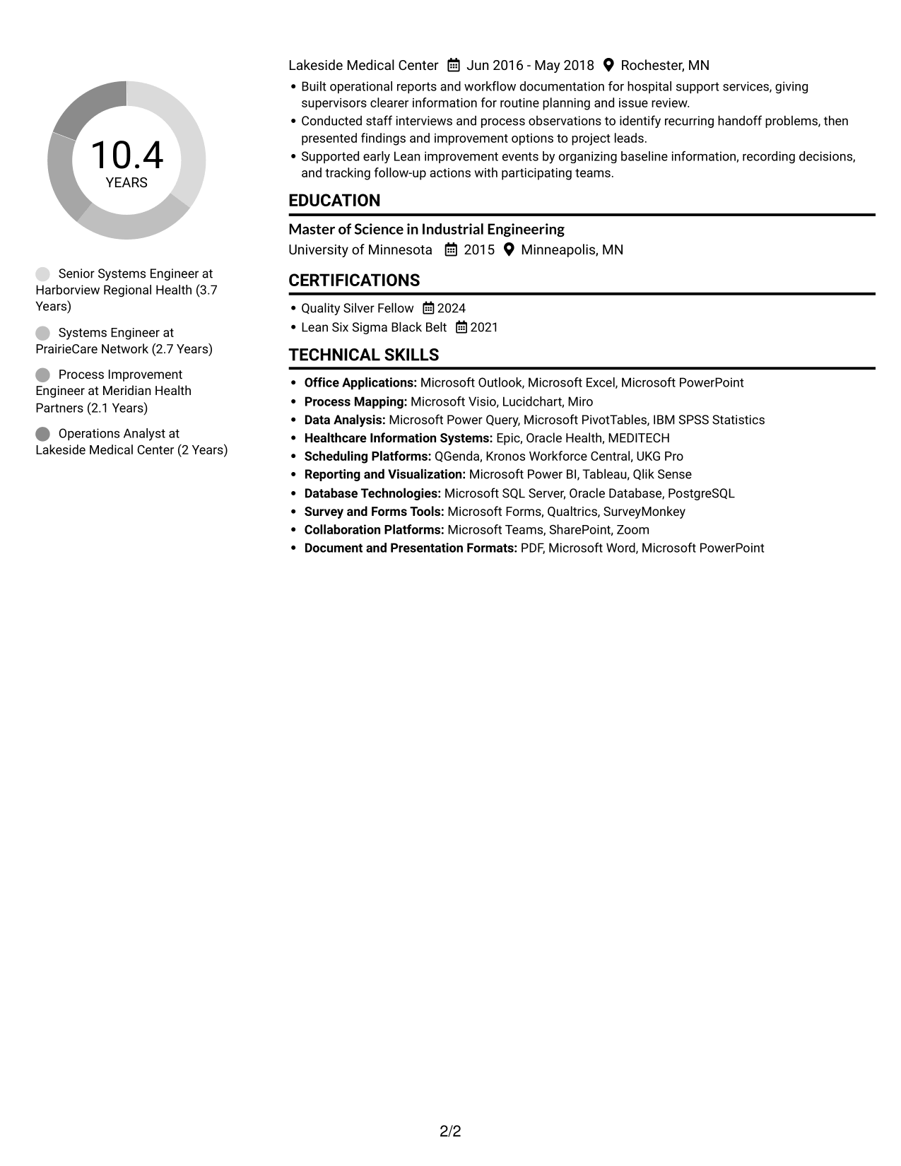 Resume example — page 2
