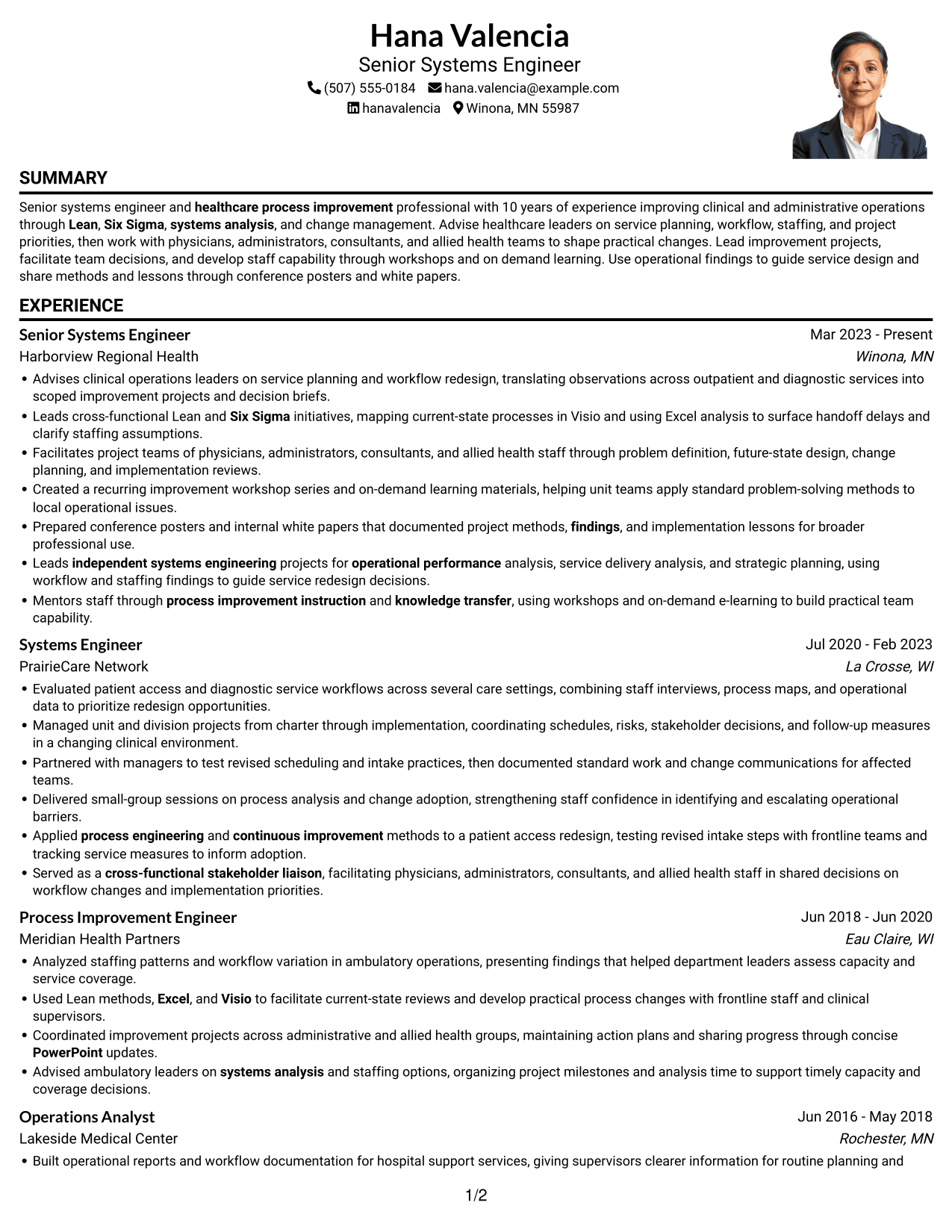 Resume example — page 1