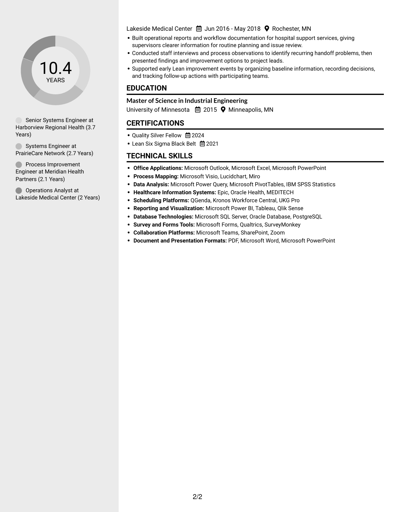 Resume example — page 2