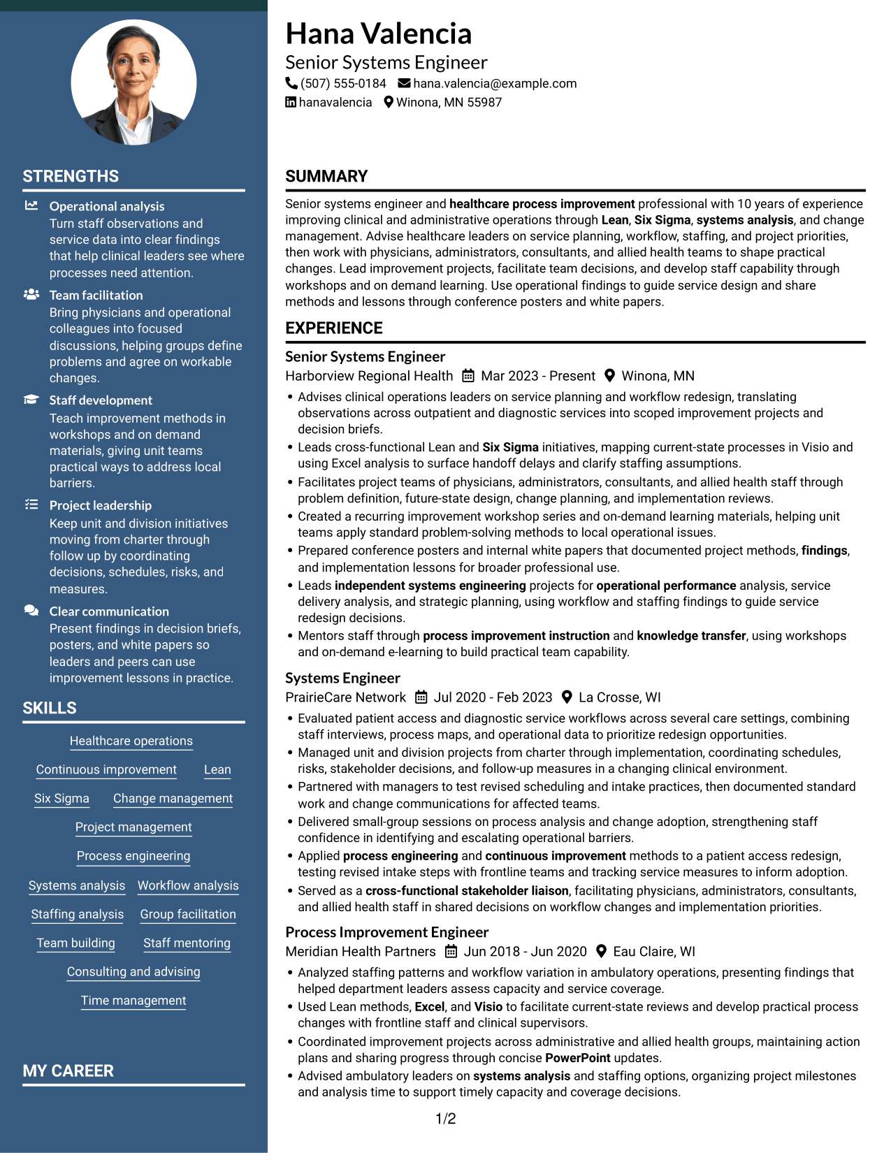 Resume example — page 1
