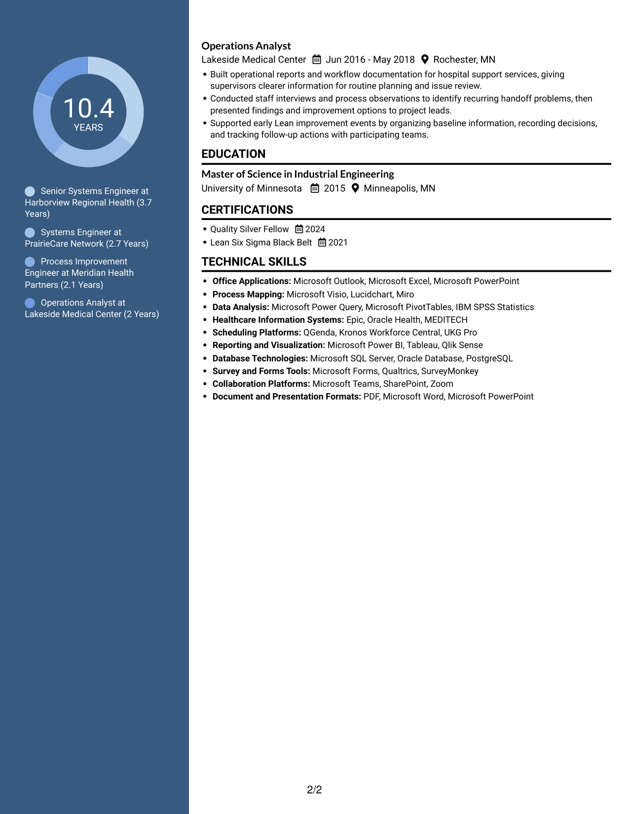 Resume example — page 2