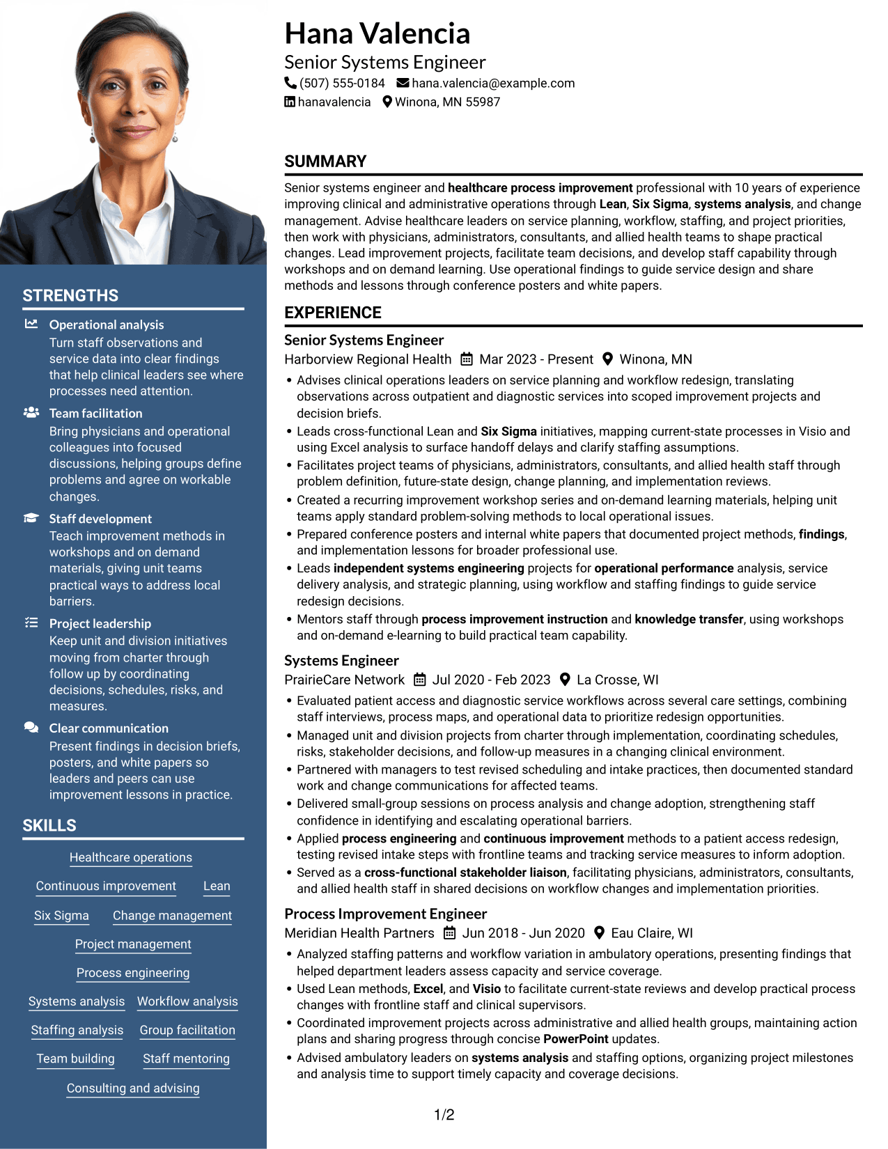 Resume example — page 1