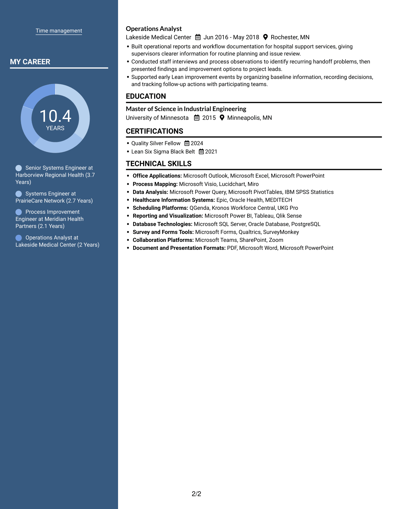 Resume example — page 2