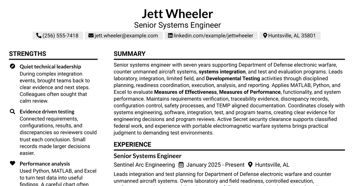 7 Senior Systems Engineer Resume Templates with Example
