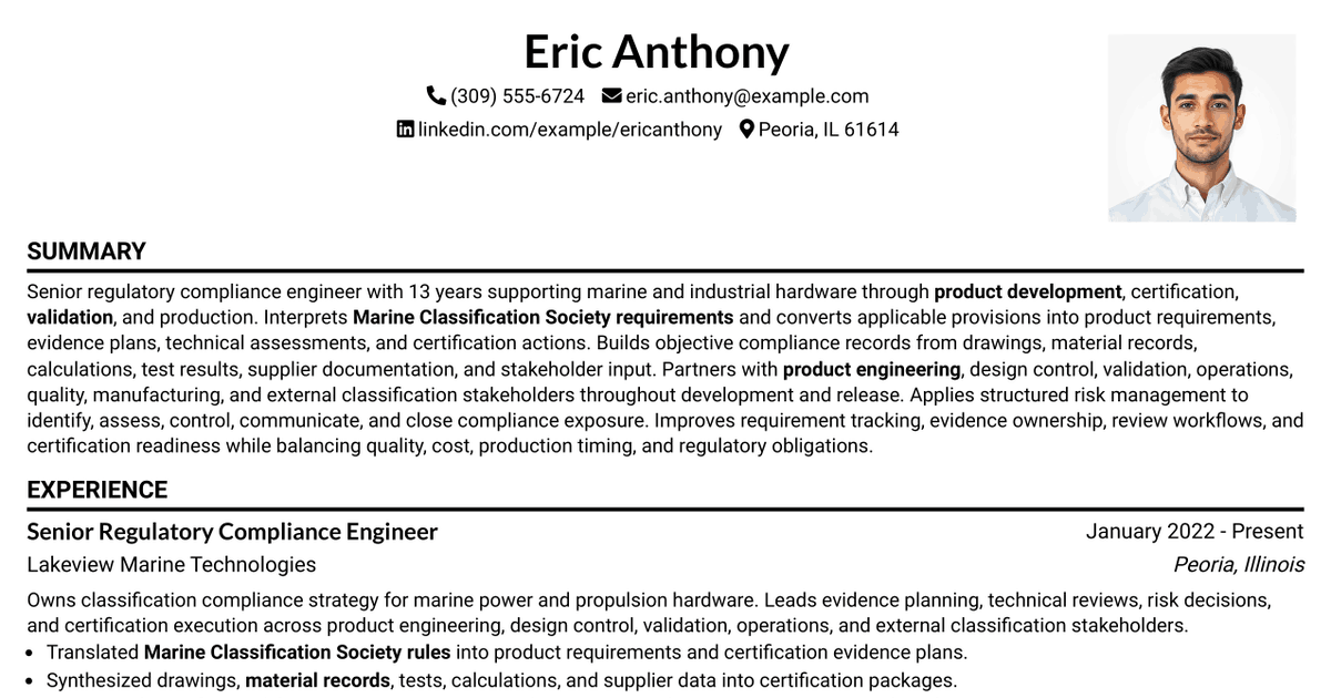 7 Senior Technical Regulatory Compliance Engineer Resume Templates with Example