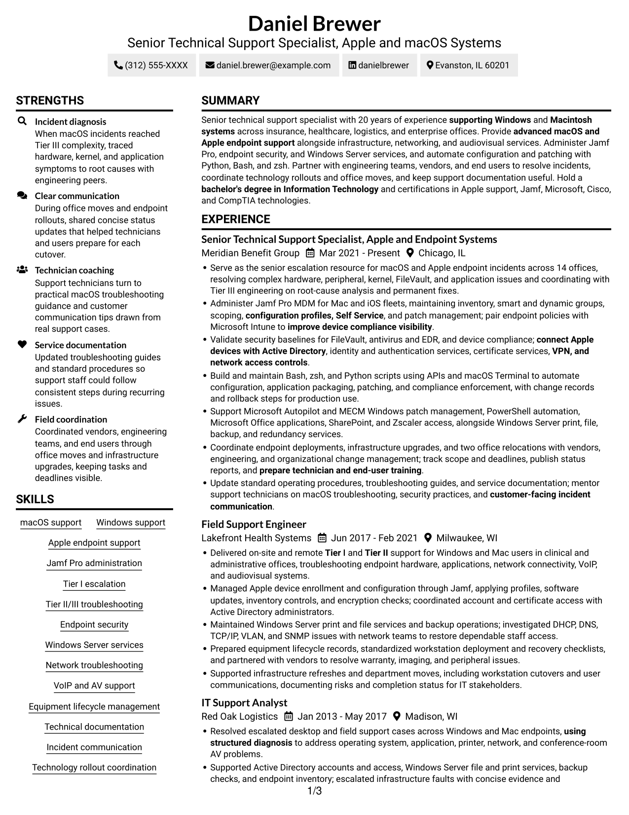 Resume example — page 1