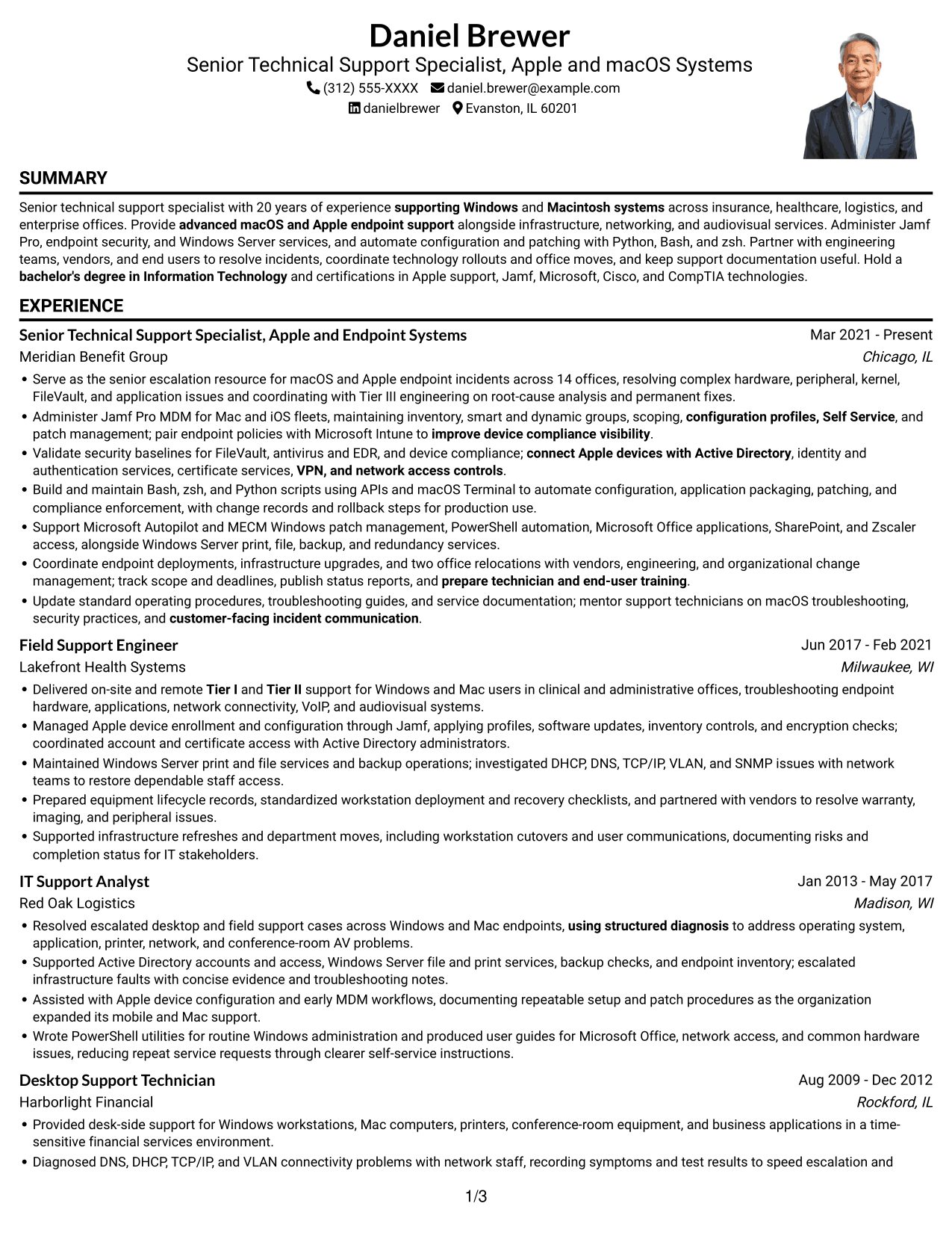 Resume example — page 1