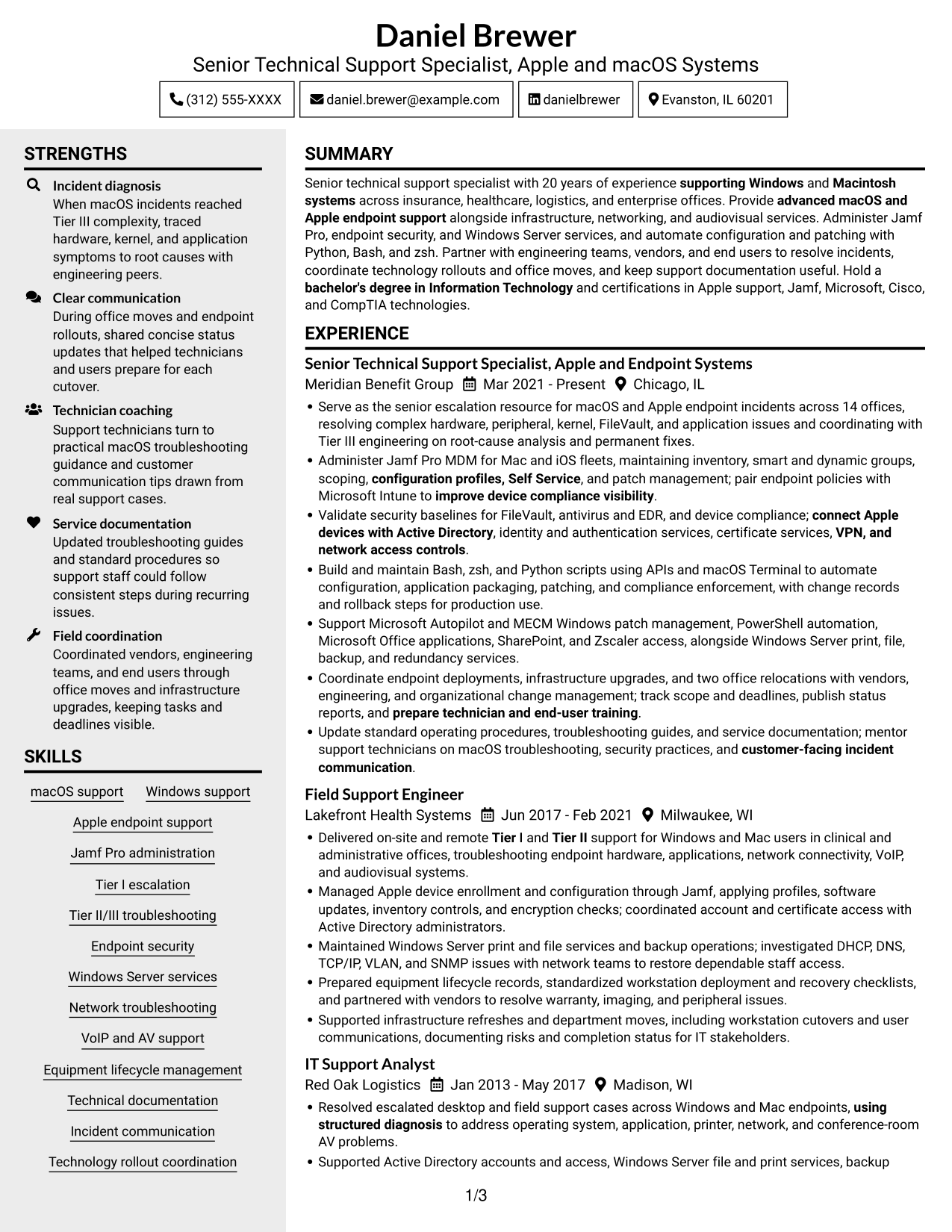 Resume example — page 1