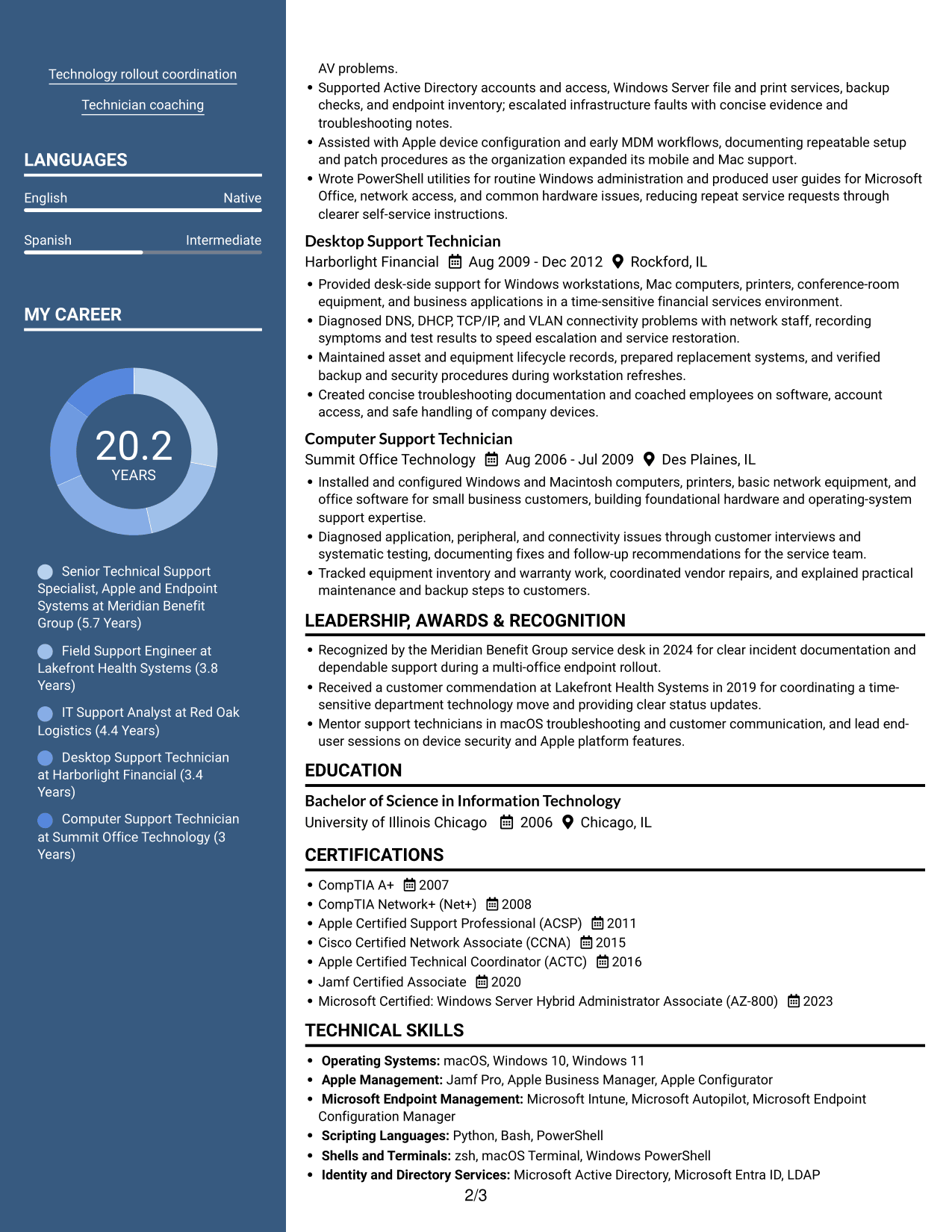Resume example — page 2