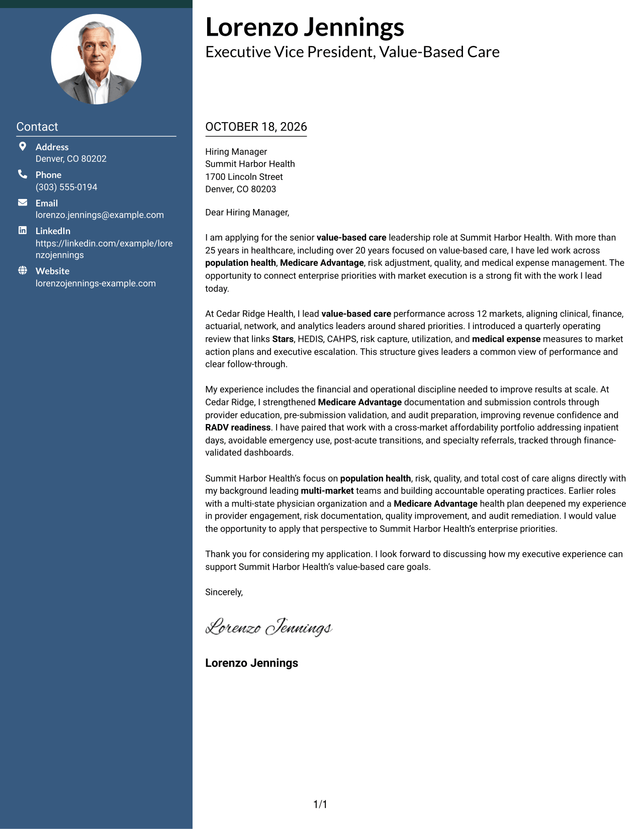 Cover letter example — page 1
