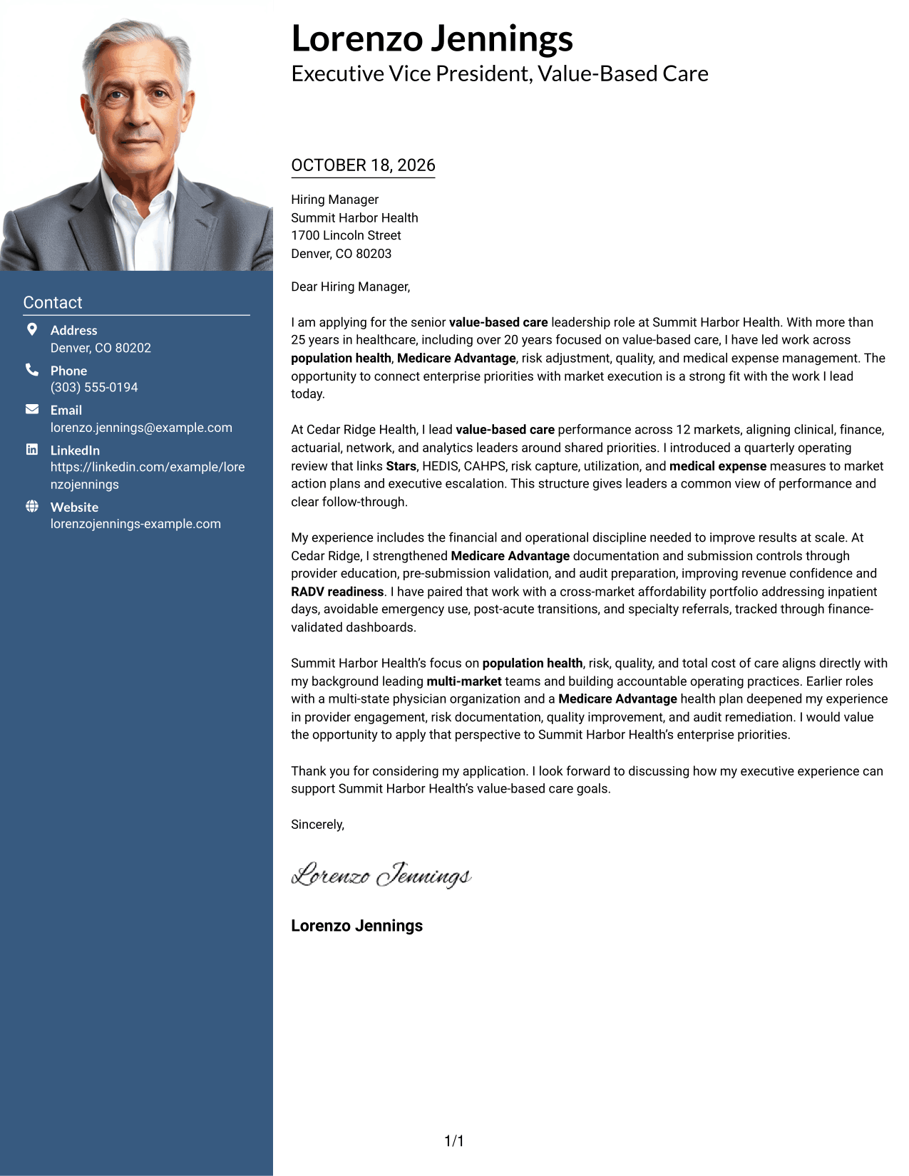 Cover letter example — page 1