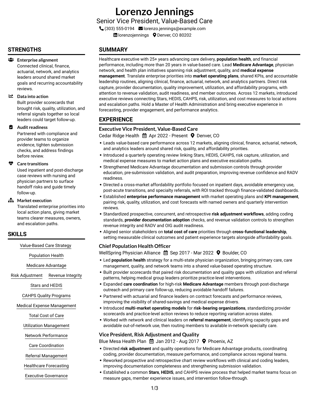 Resume example — page 1