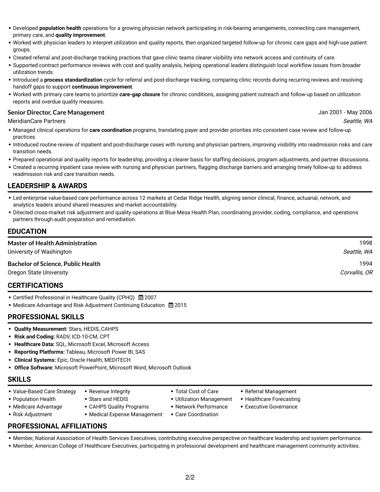 Resume example — page 2
