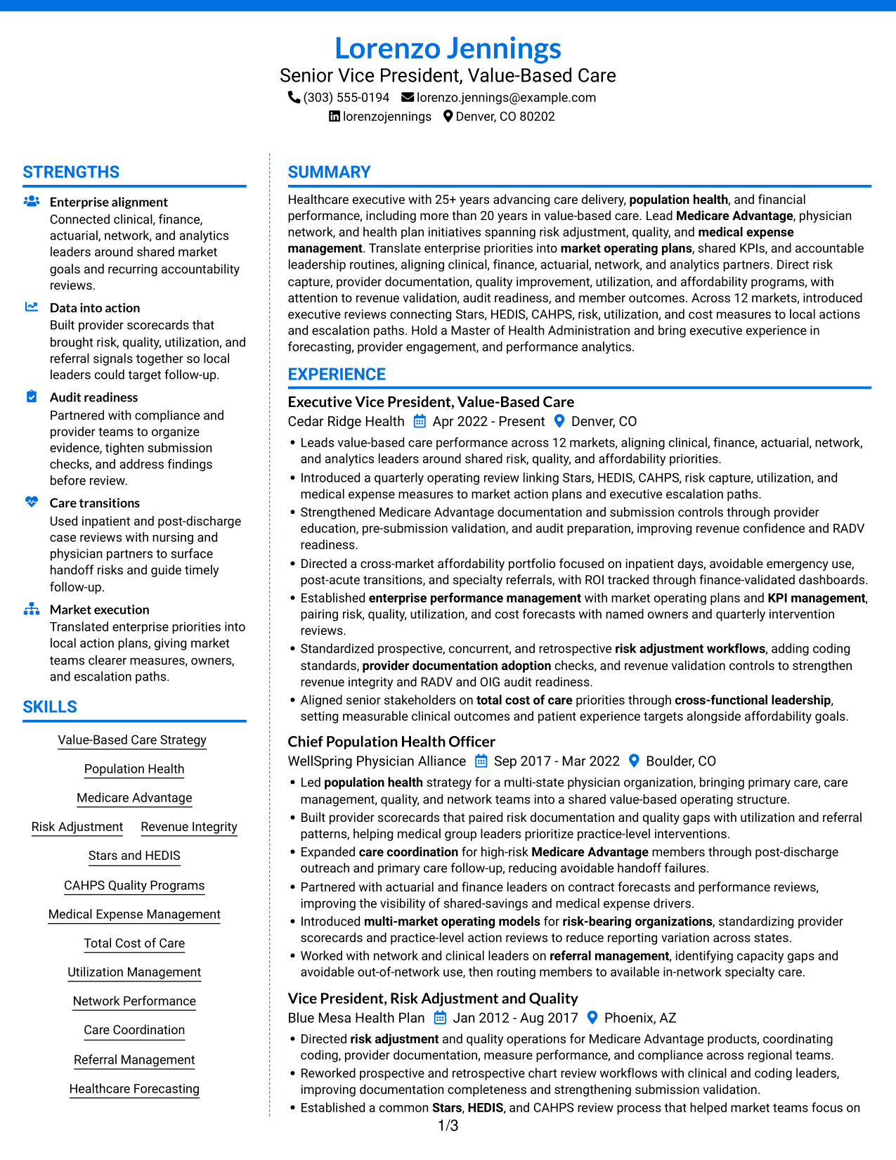Resume example — page 1
