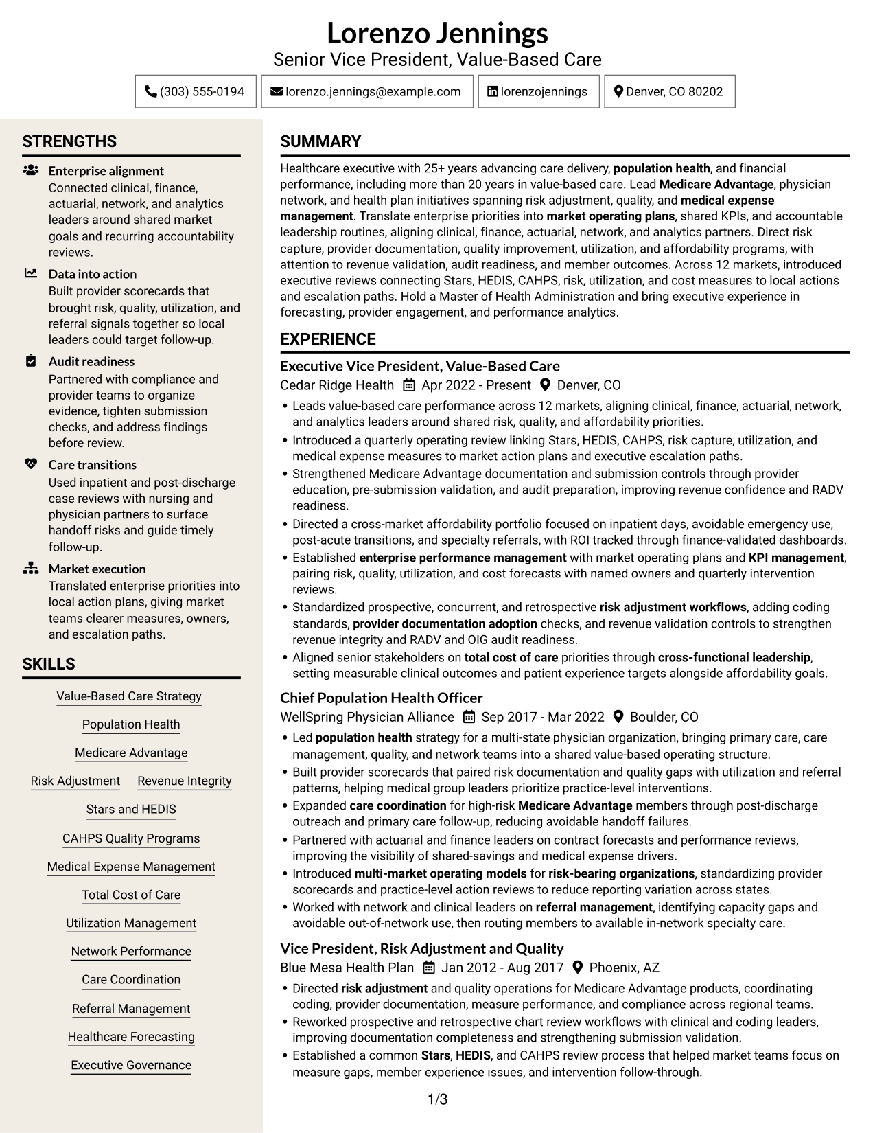 Resume example — page 1