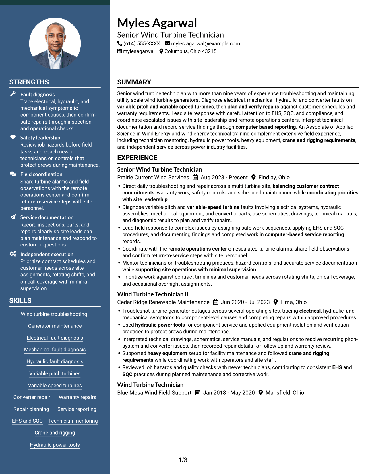 Resume example — page 1