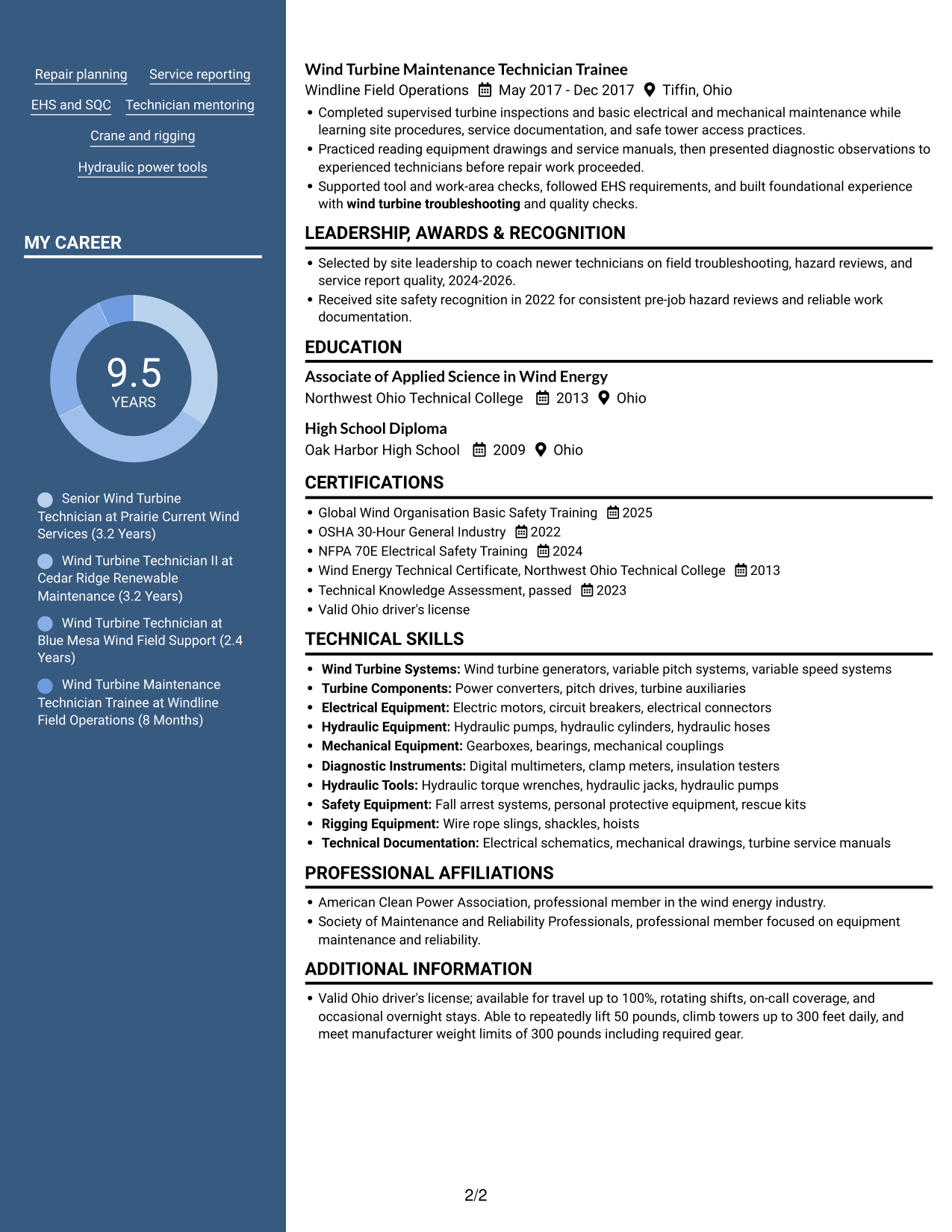 Resume example — page 2