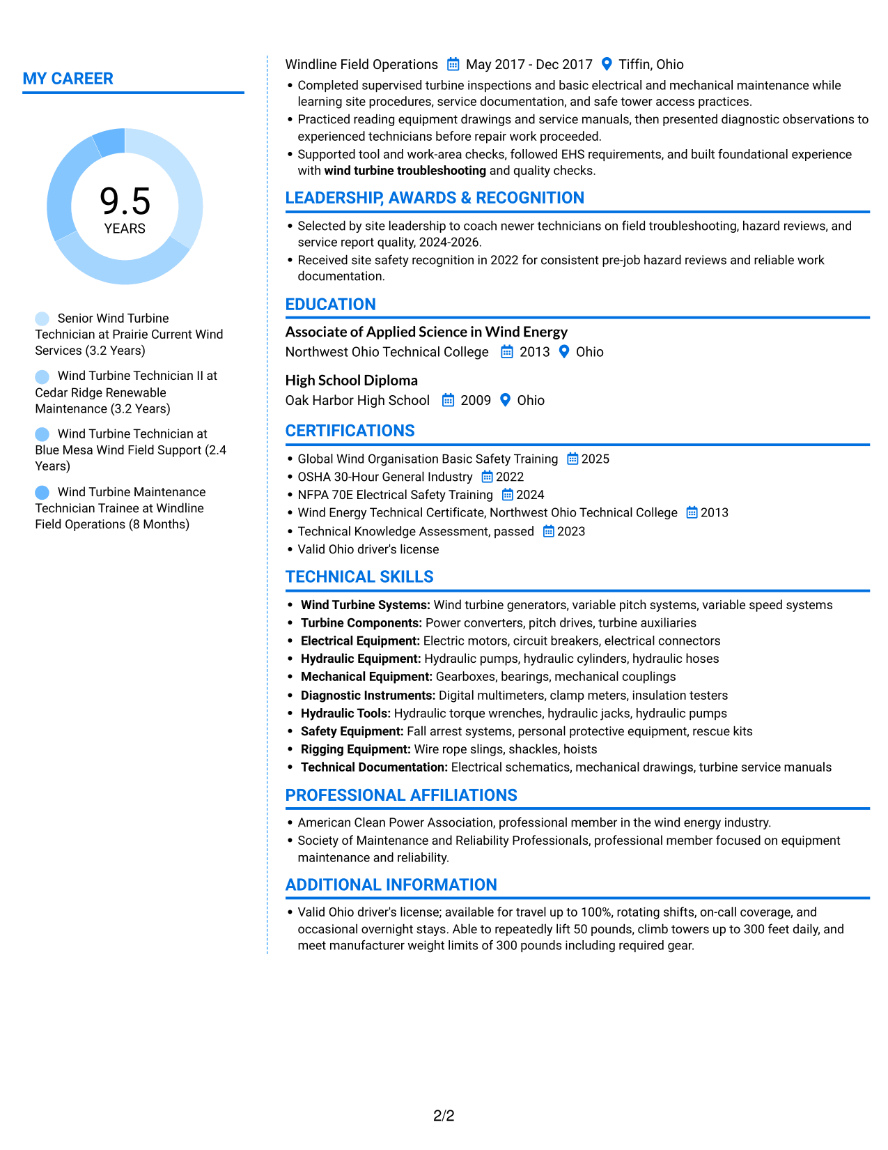 Resume example — page 2