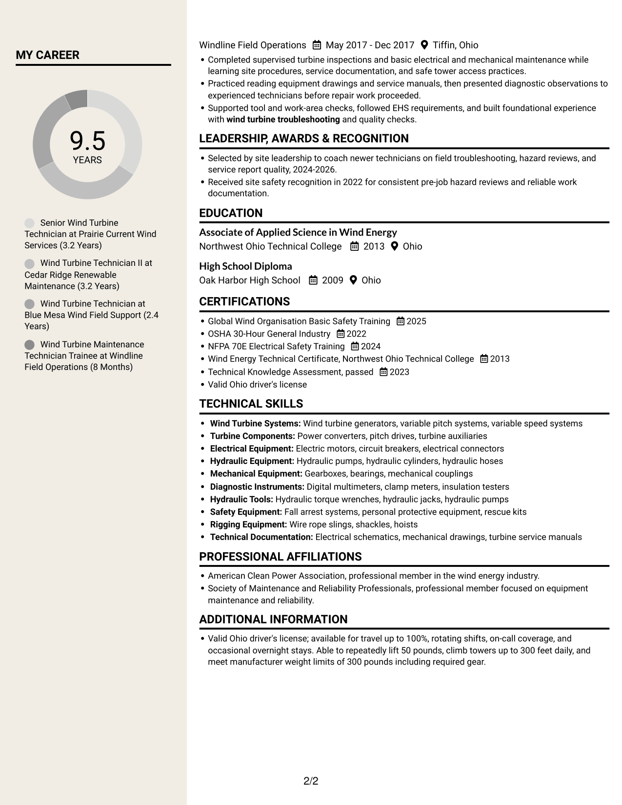 Resume example — page 2