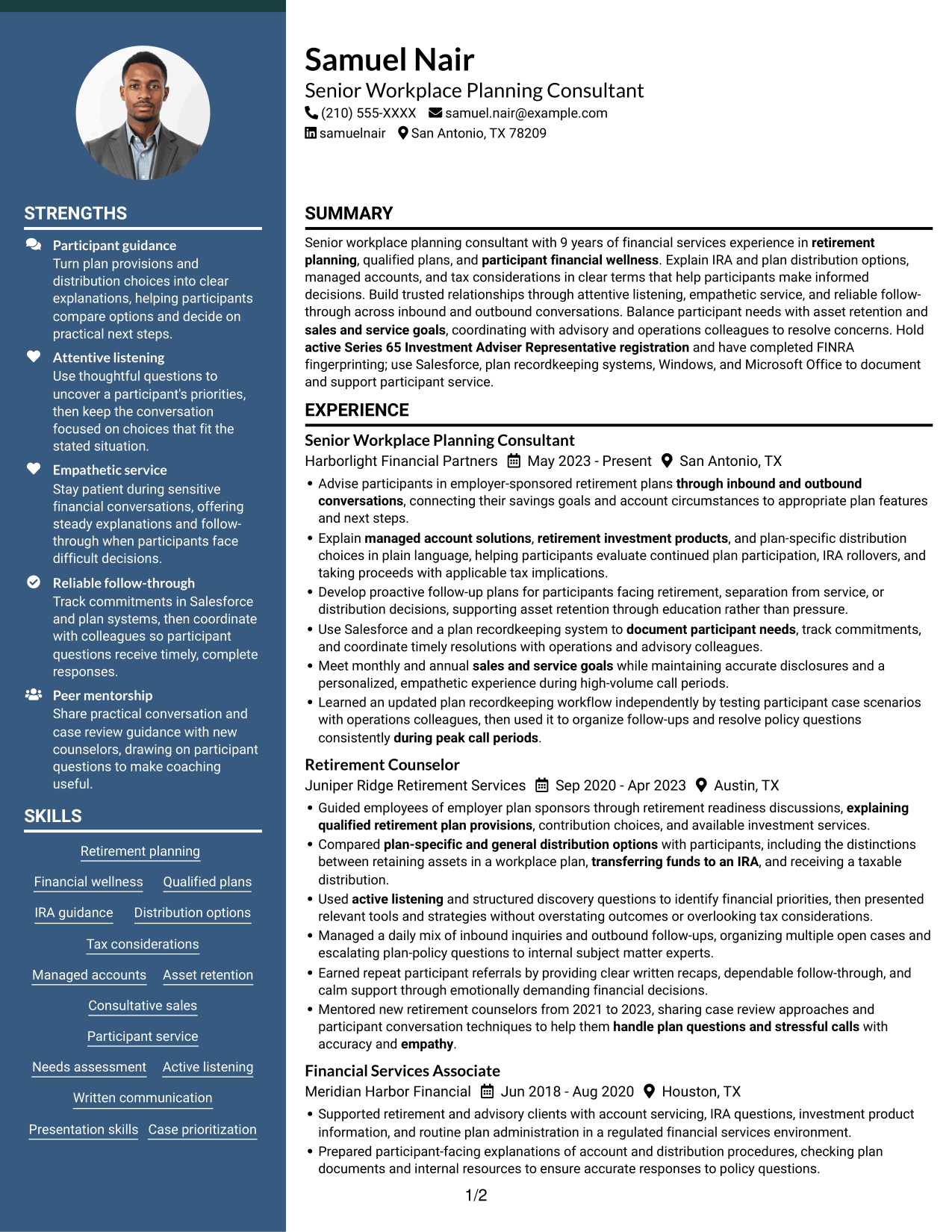 Resume example — page 1
