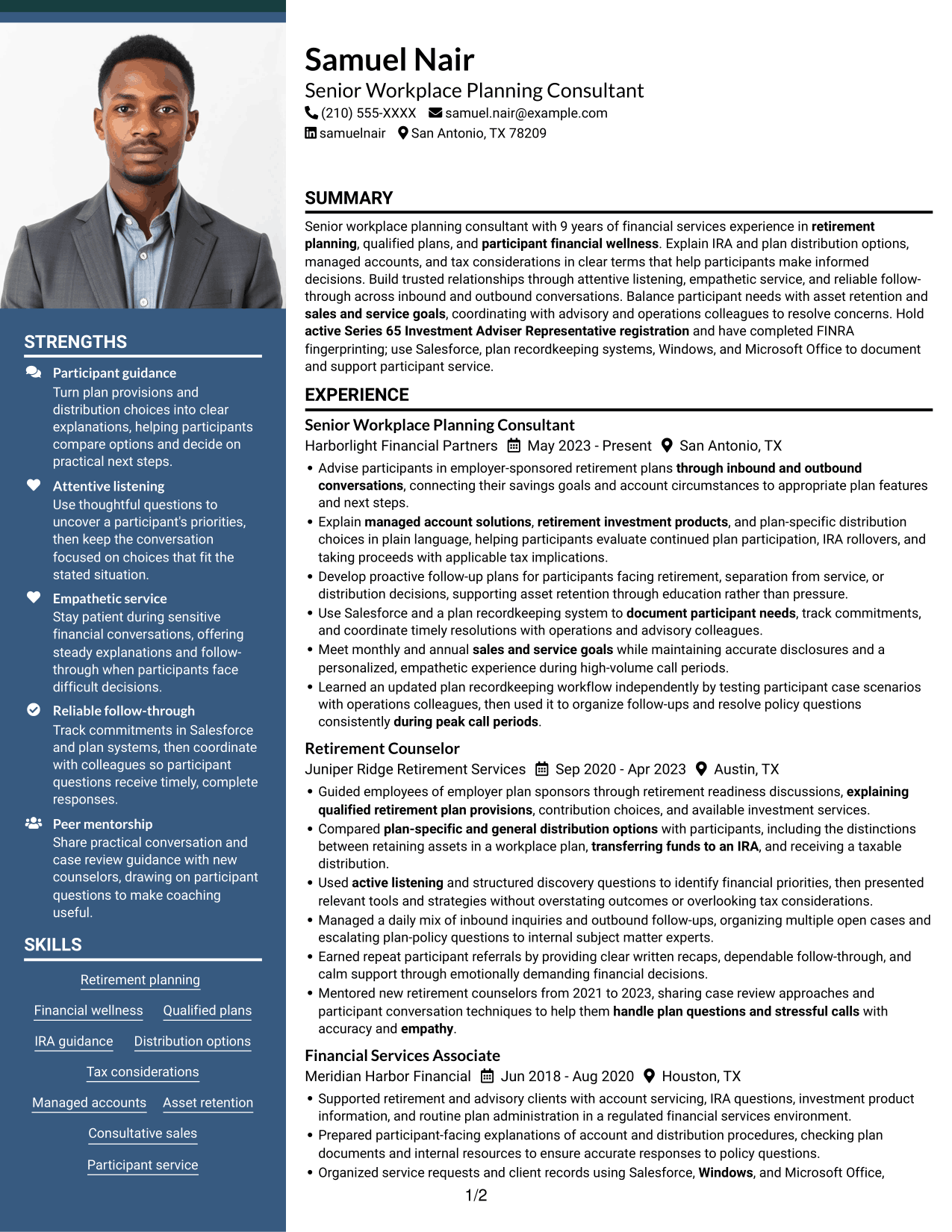 Resume example — page 1