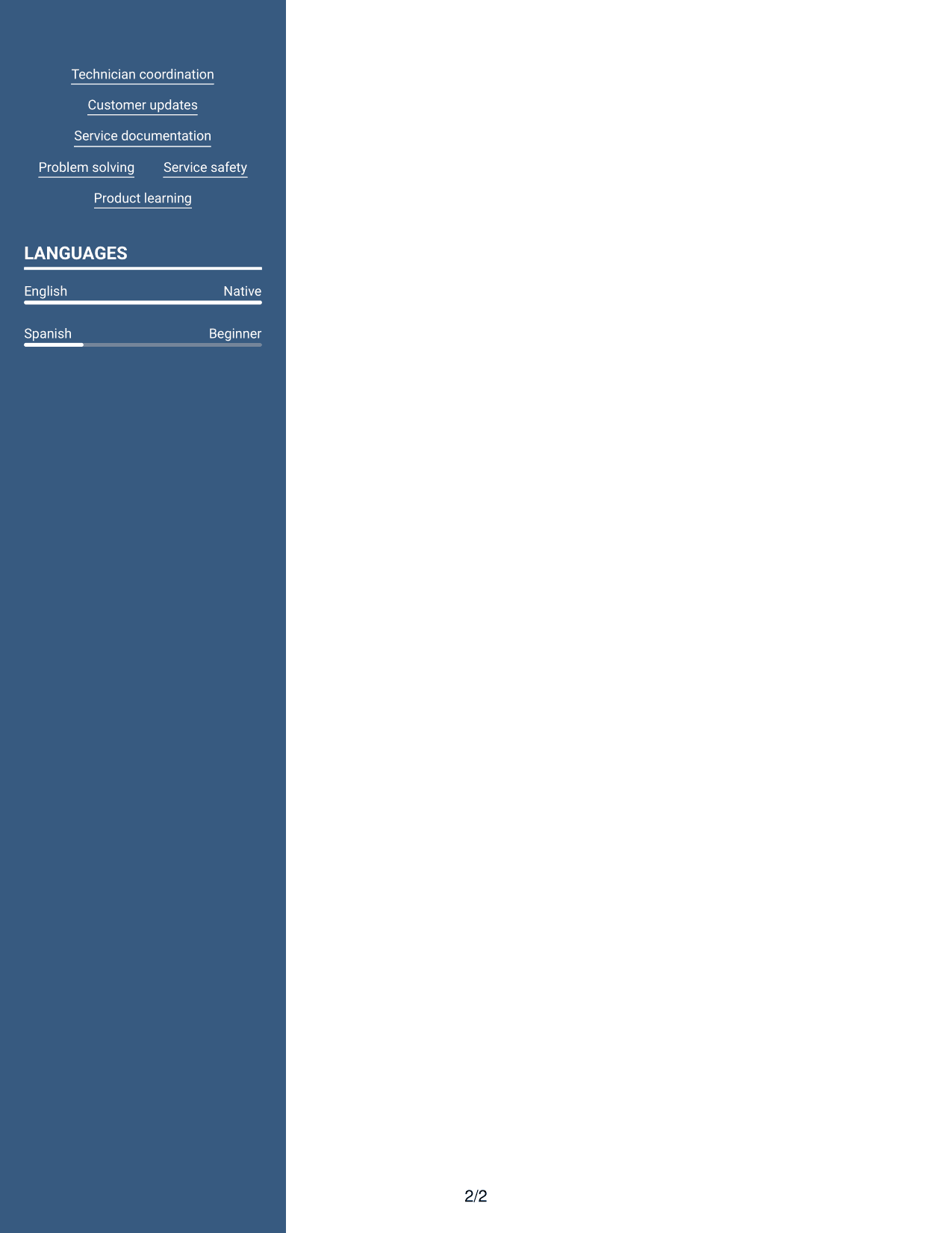 Resume example — page 2