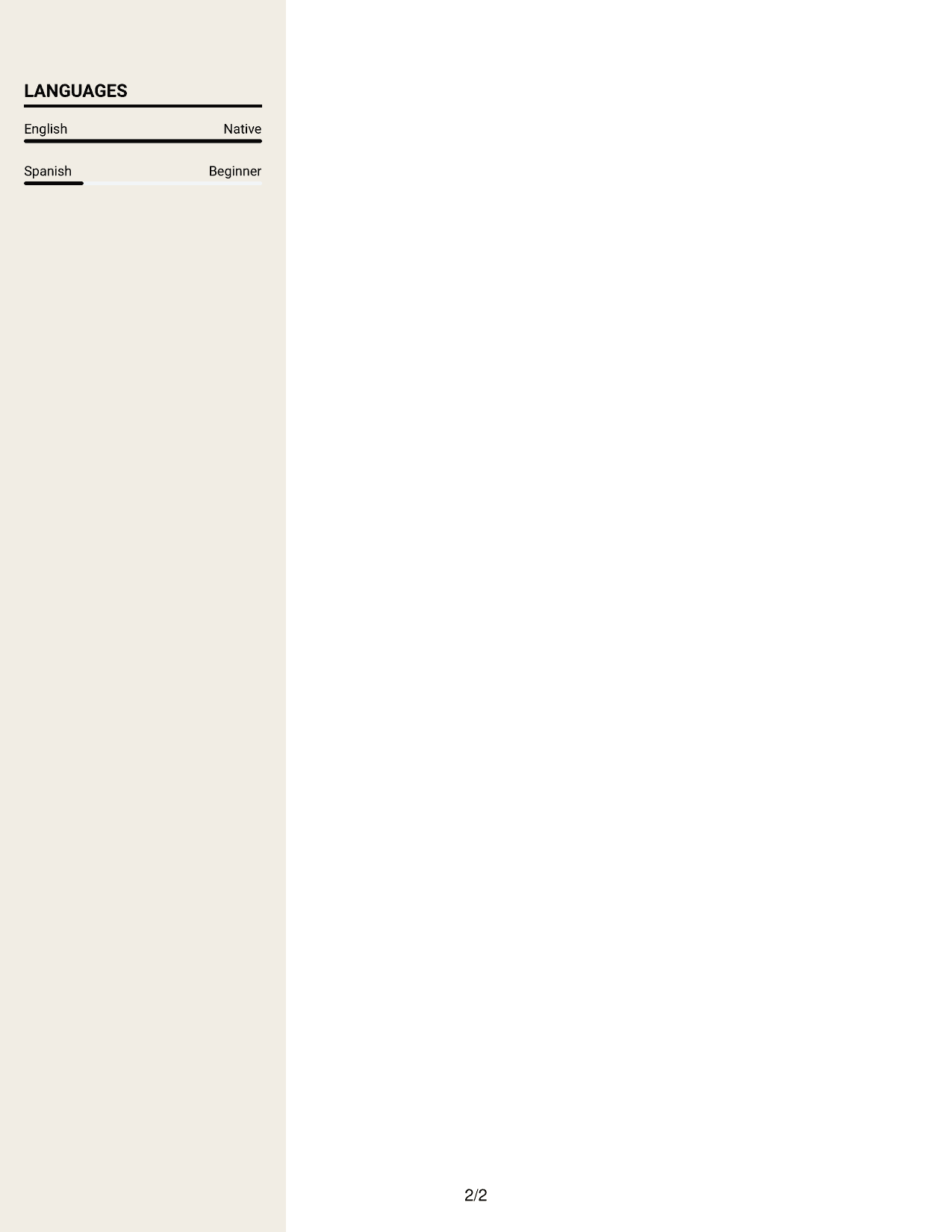 Resume example — page 2