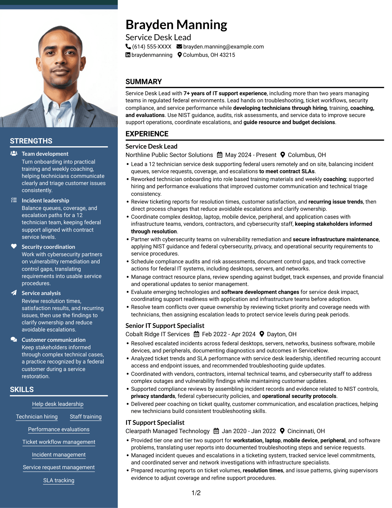 Resume example — page 1
