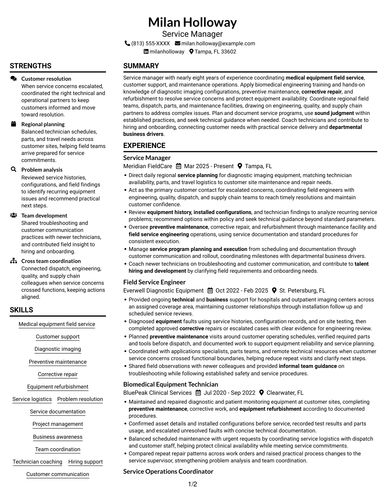 Resume example — page 1