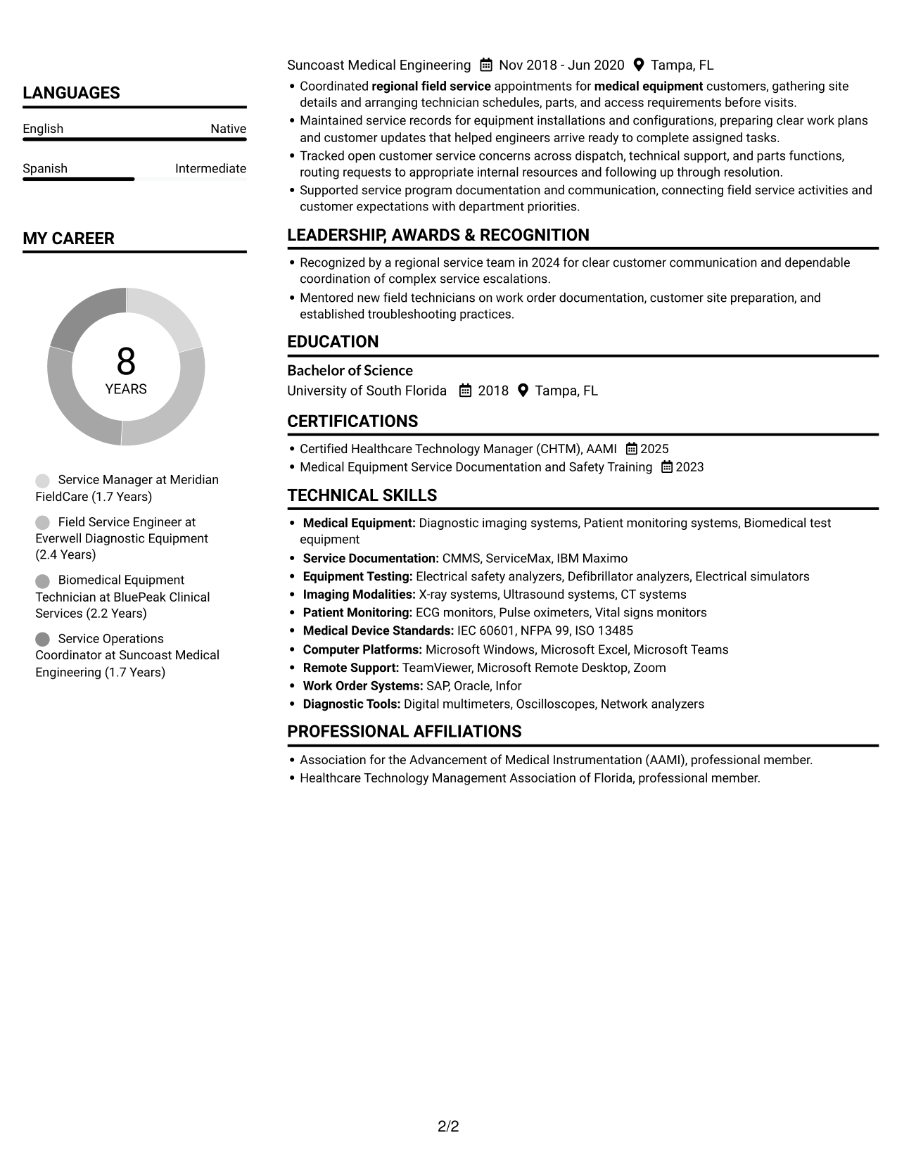 Resume example — page 2