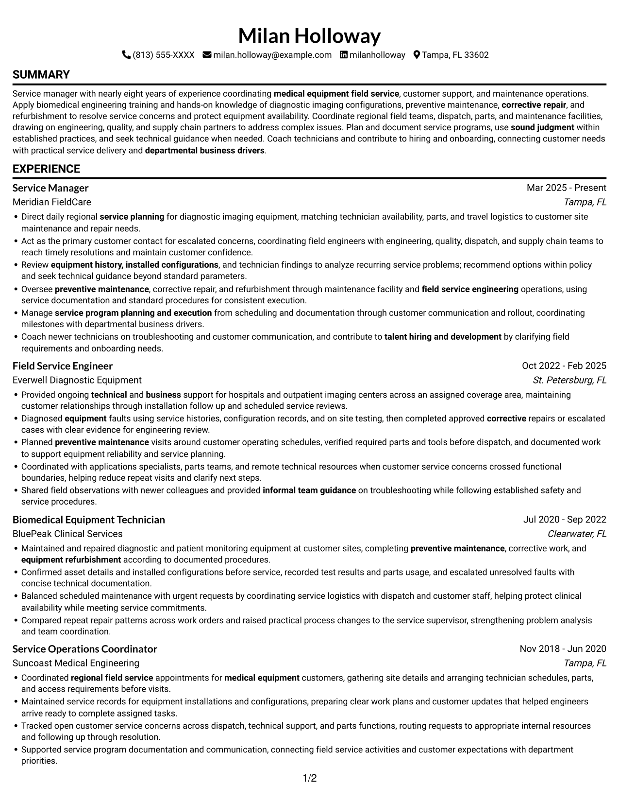 Resume example — page 1