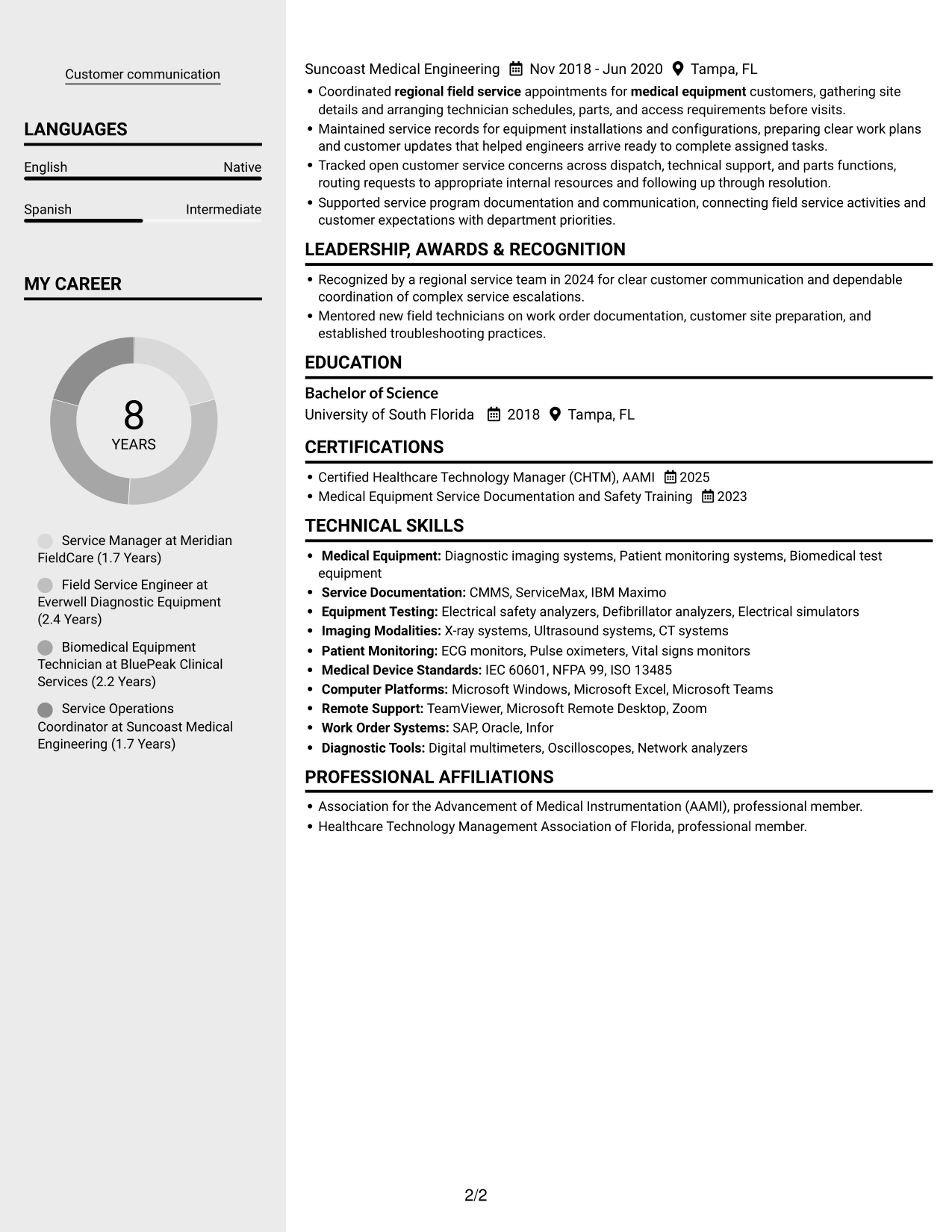 Resume example — page 2