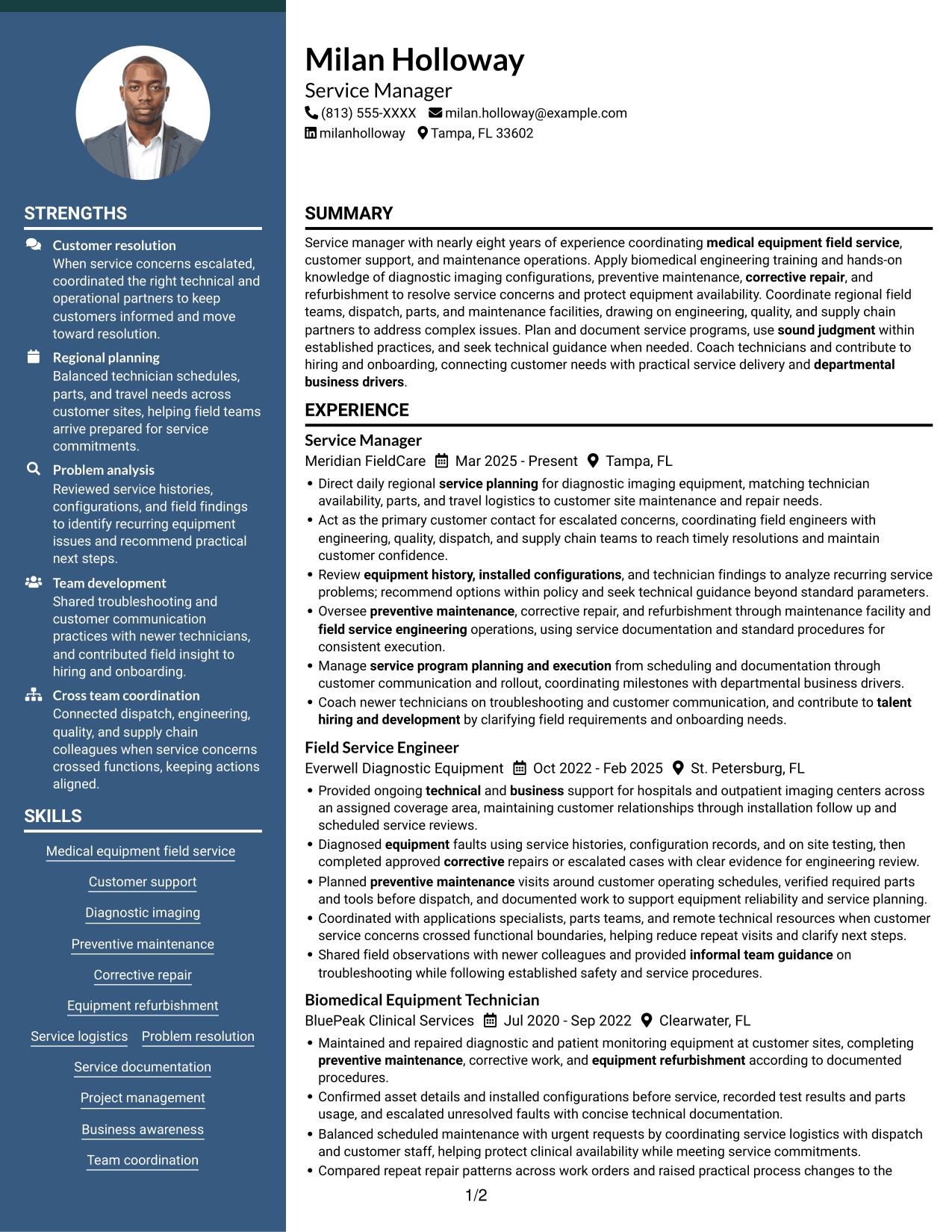Resume example — page 1