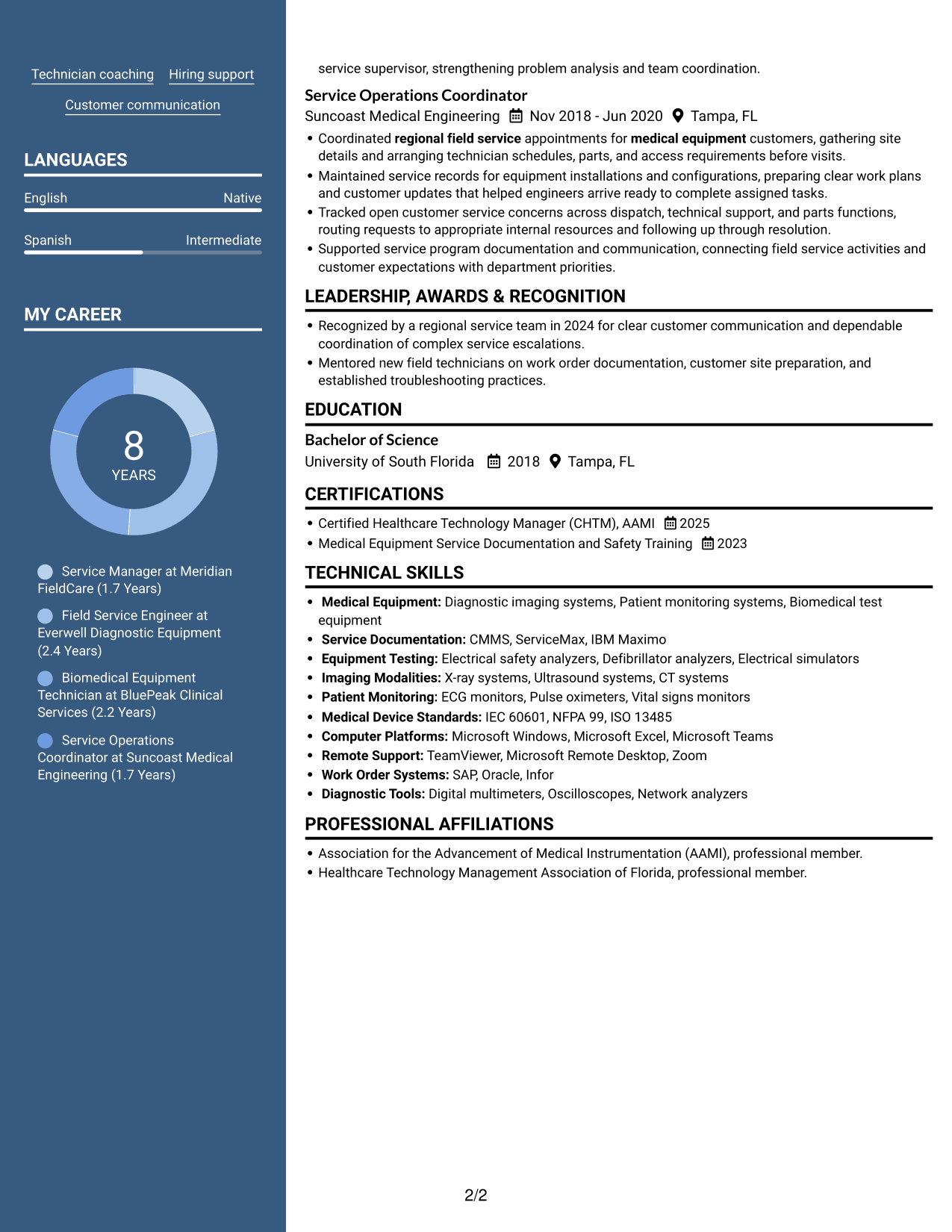 Resume example — page 2