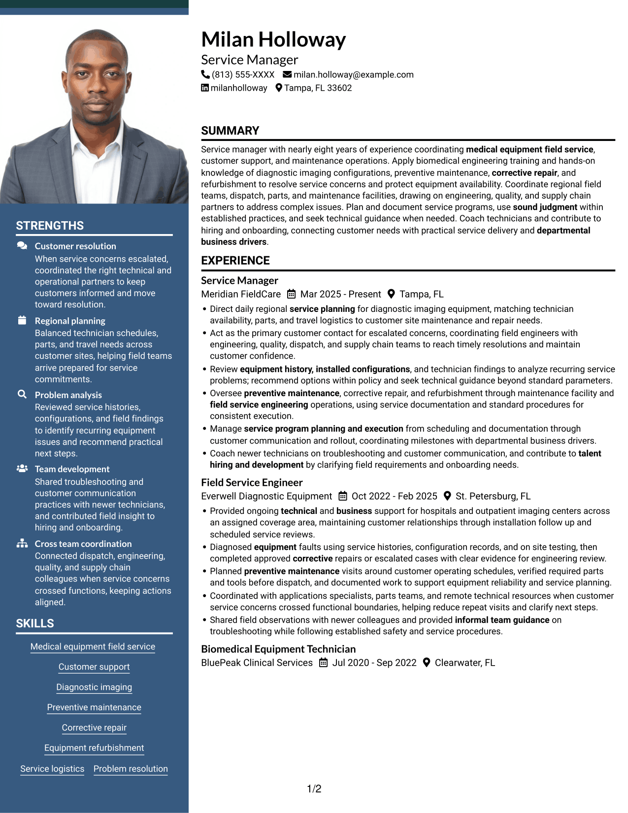 Resume example — page 1